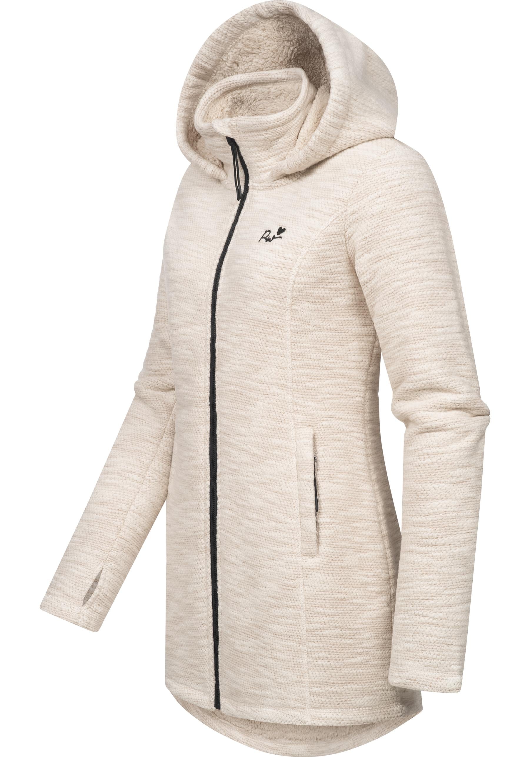 Ragwear Longstrickjacke »Leysha Melange«, Sportliche Kapuzenjacke in melierter Strick-Optik