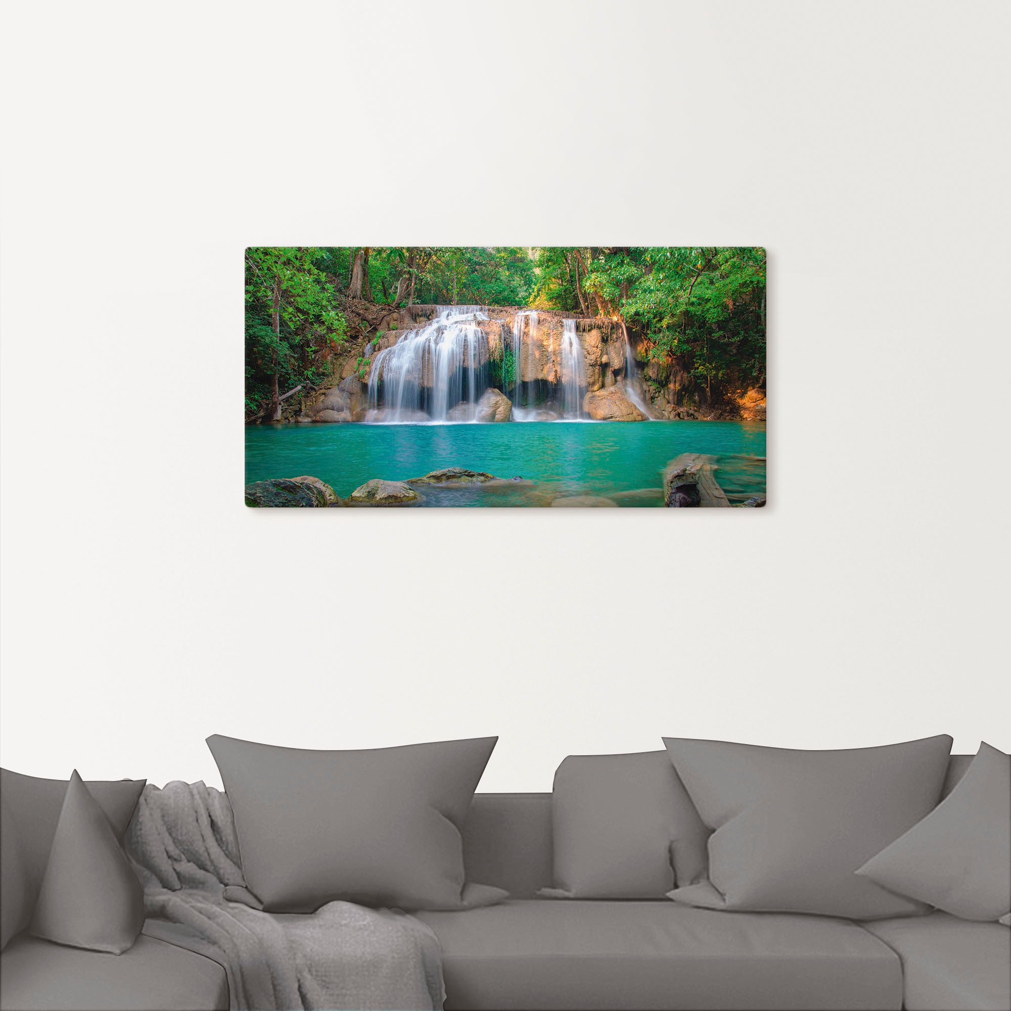 Artland Leinwandbild »Wasserfall im Wald National Park«, Gewässer, (1 St.), auf Keilrahmen gespannt
