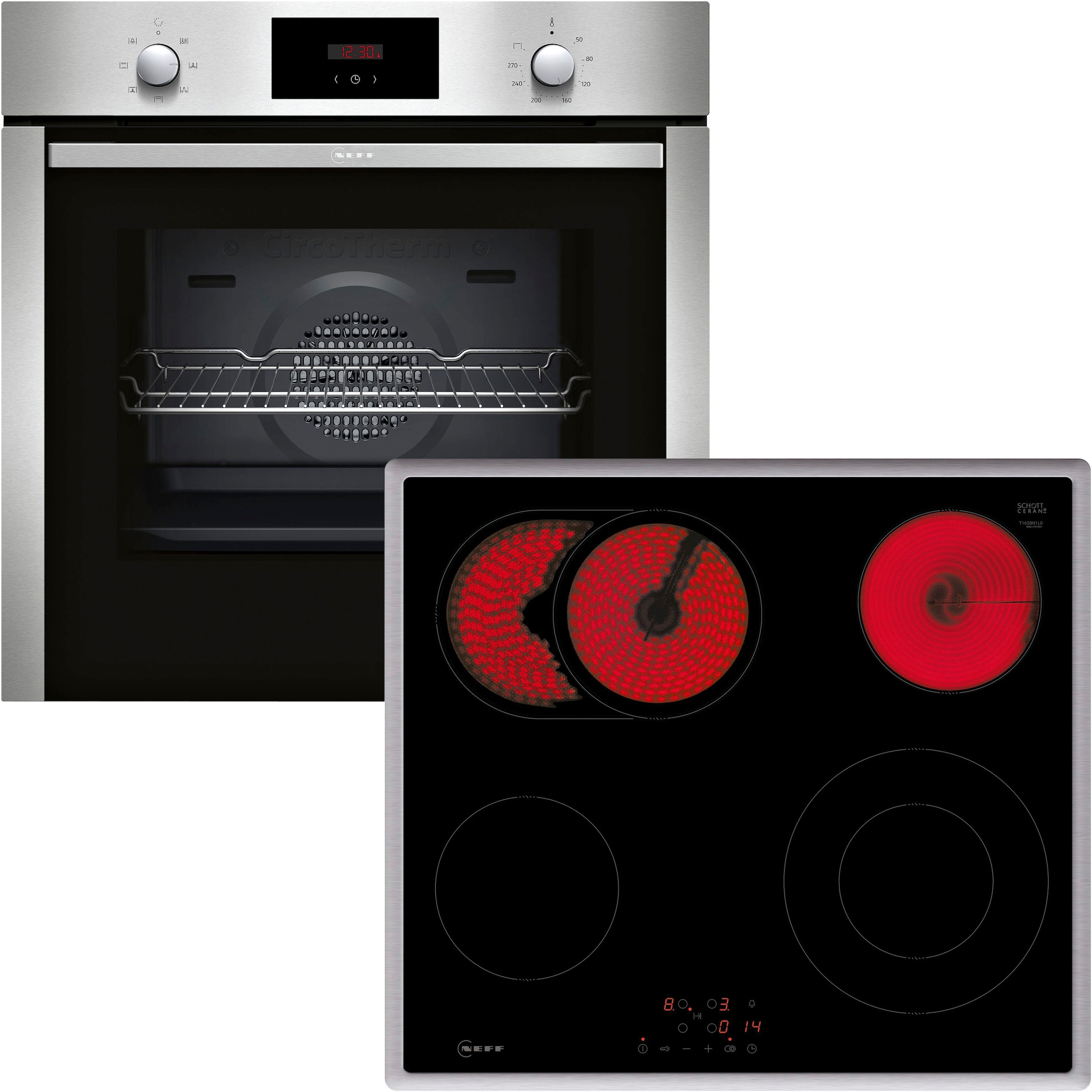 NEFF Backofen-Set N 30/N 50 "B1CCC0AN0", mit Teleskopauszug nachrüstbar