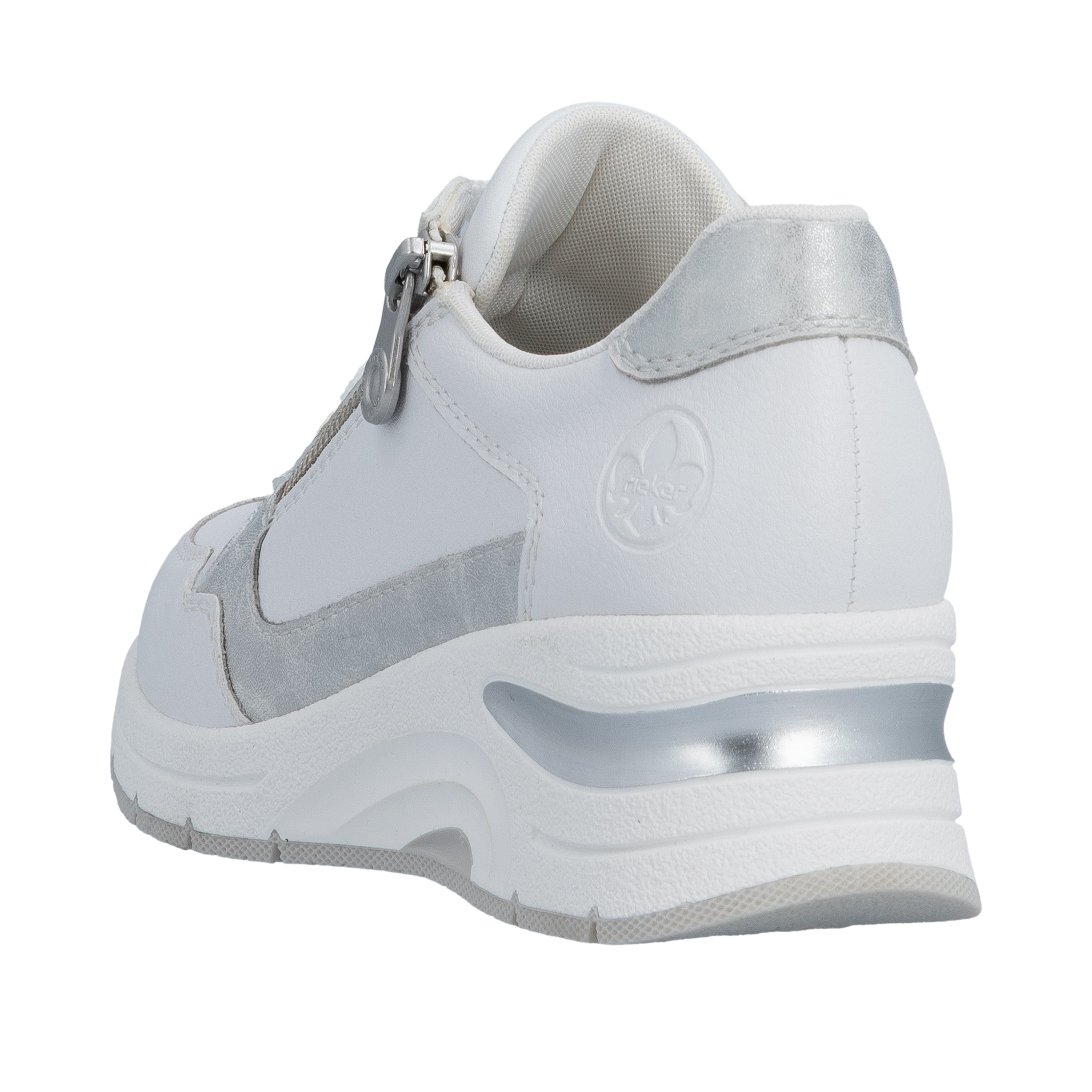 Rieker Damen Keilsneaker Weiß Silber 3