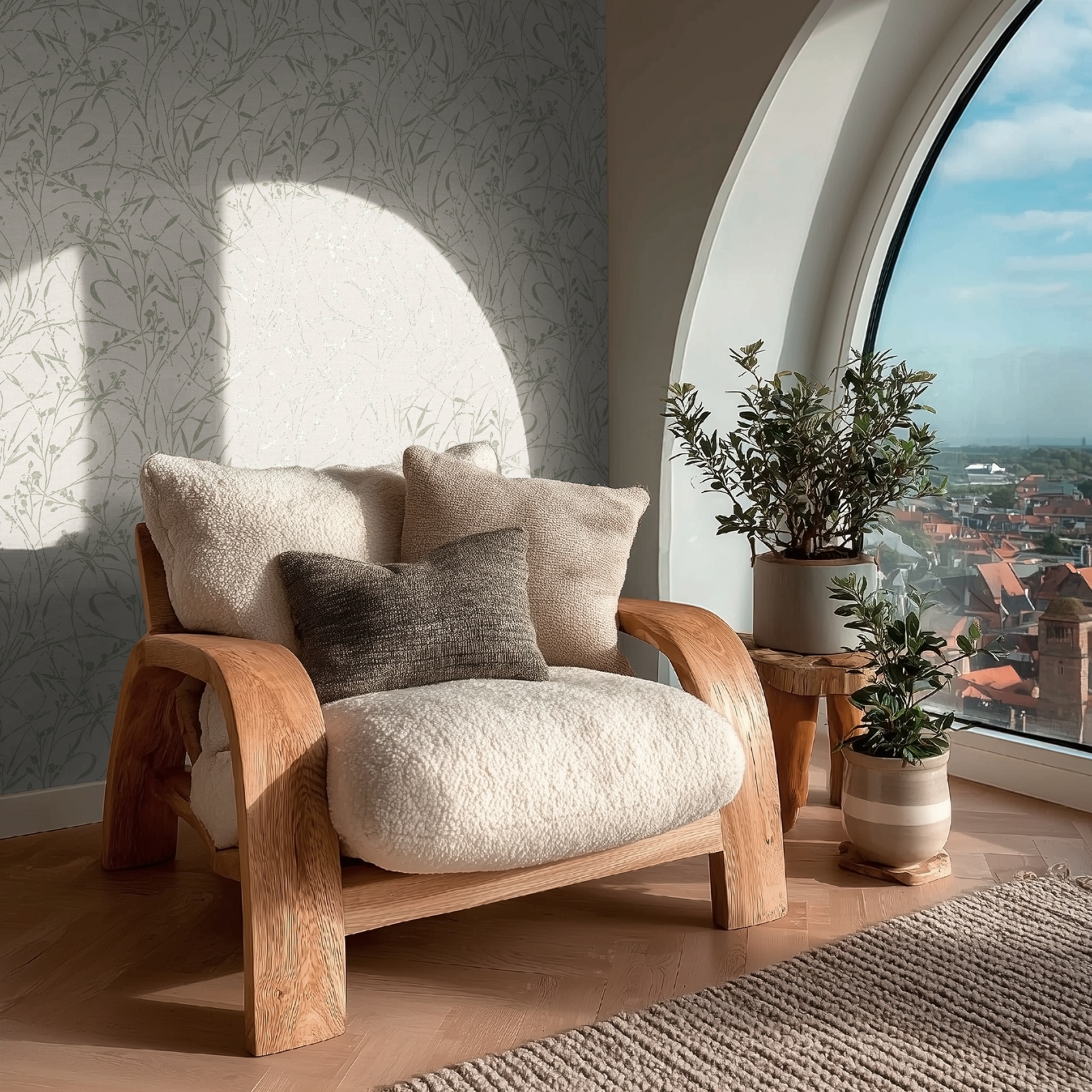 living walls Vliestapete "Vibes & Styles Fee – Wild Free Vliestapete" floral leicht strukturiert Filigranes Gräserdesign mit feinen Linien und dezentem Glanzeffekt