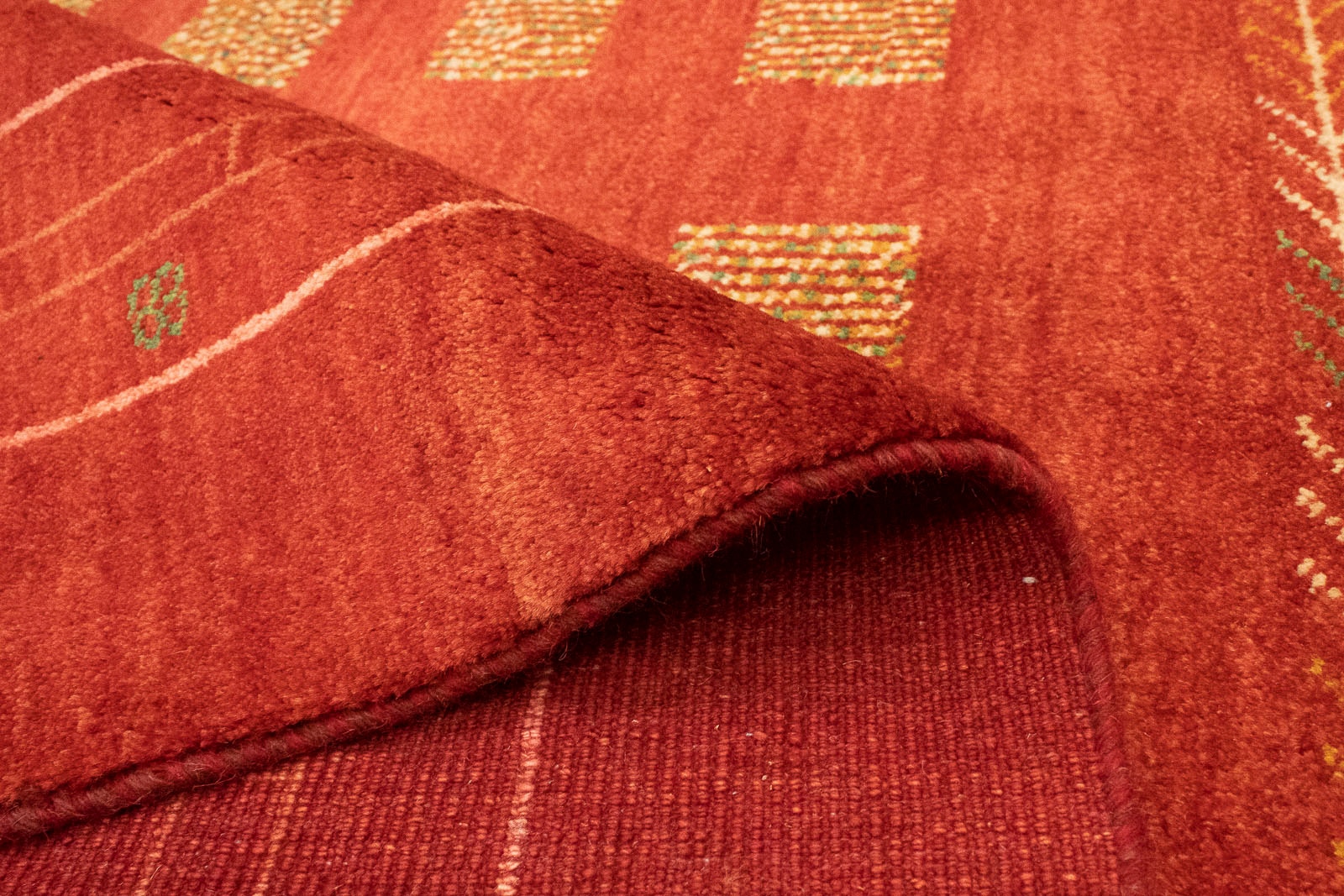 morgenland Wollteppich »Gabbeh | Teppich bestellen handgeknüpft BAUR rechteckig, rot«, handgeknüpft