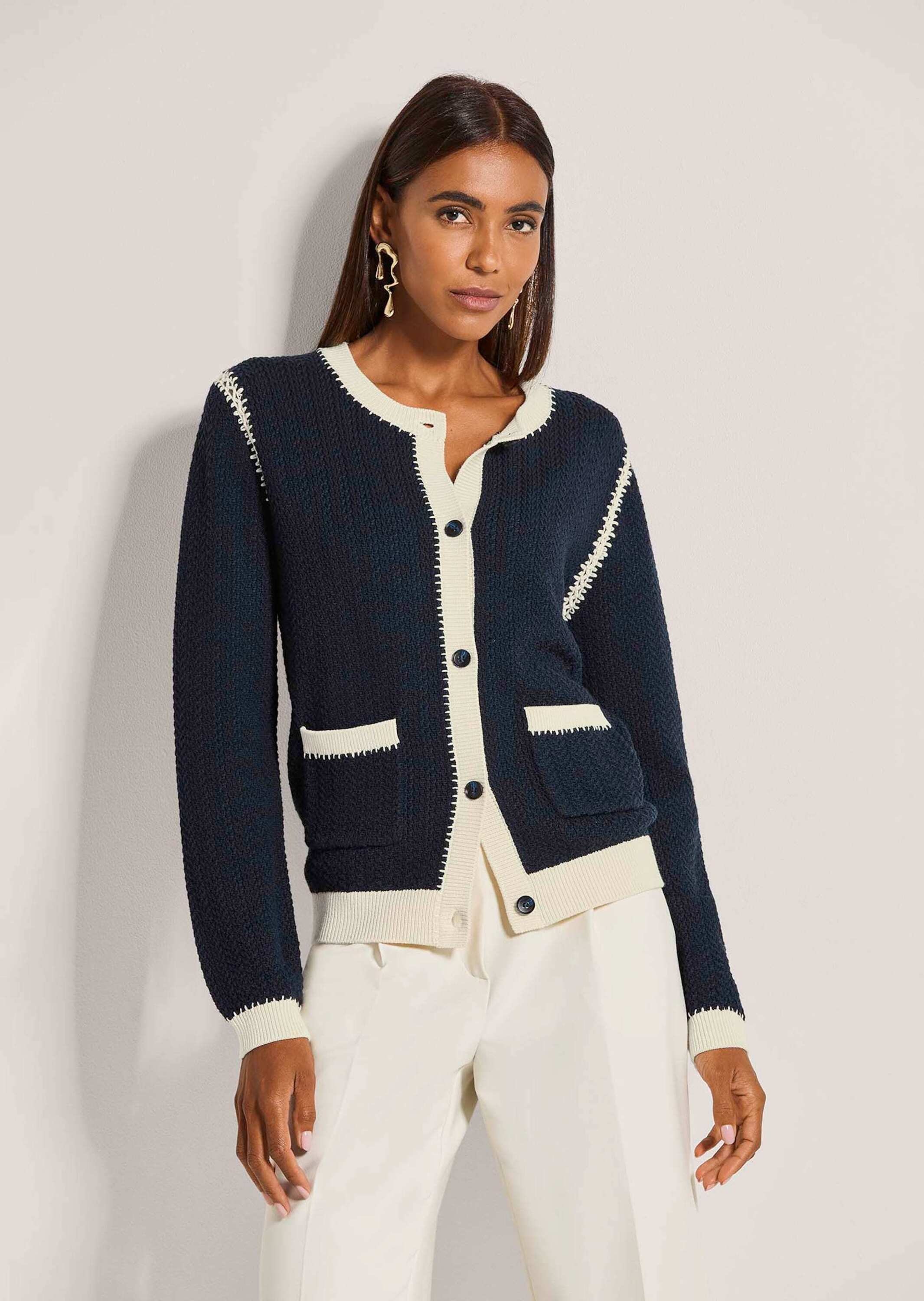 MADELEINE Strickjacke »Strickjacke Langarm Cardigan mit Zopfmuster, Kaschmir-Mix«