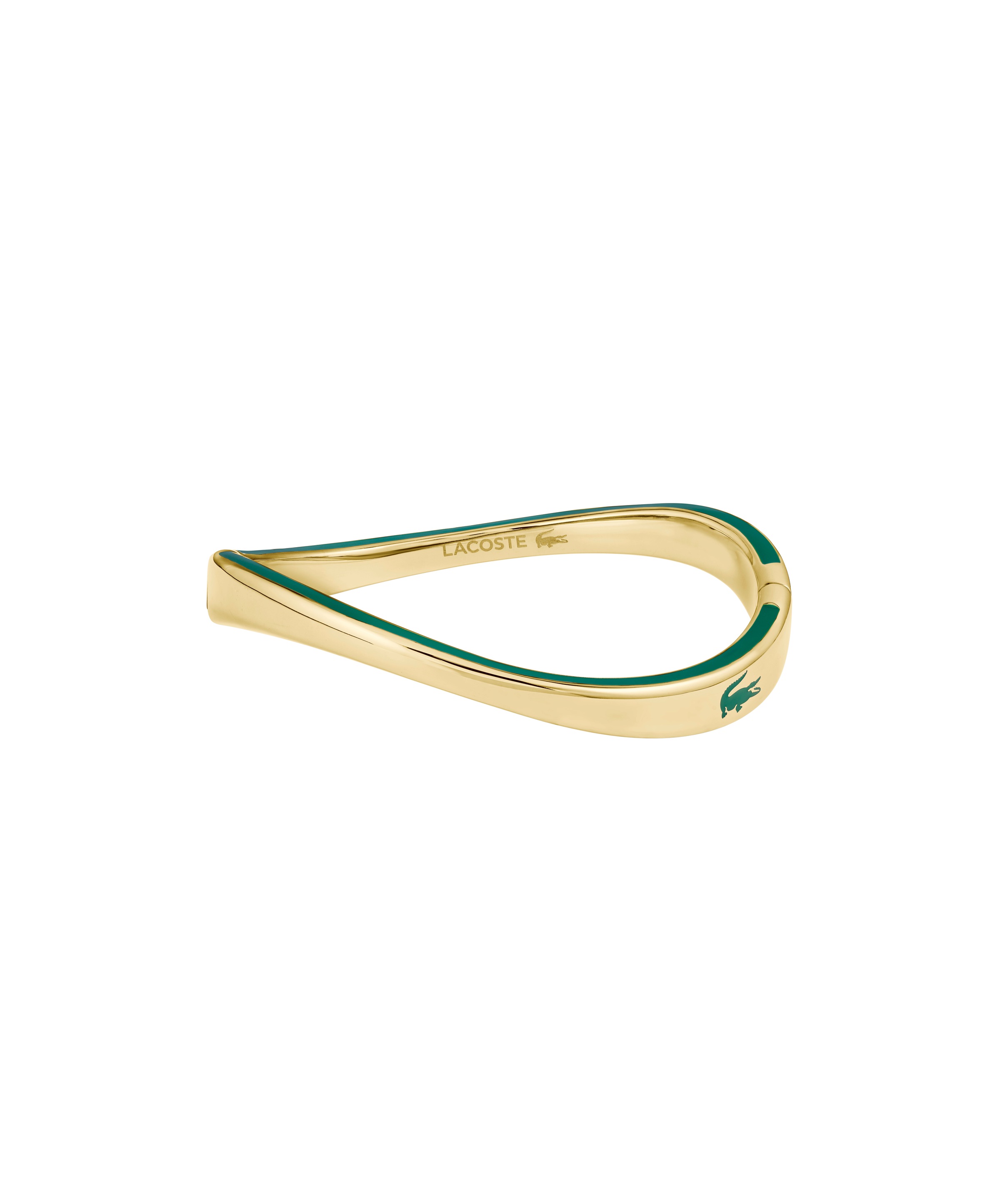 Armreif LACOSTE "GLORI", gelbgoldfarben, grün, Armbänder, Damen, Edelstahl, Armreif