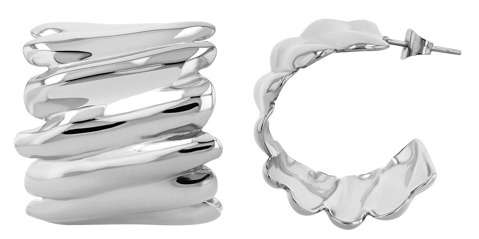 Adelia´s Paar Creolen »Damen Ohrringe – Creole aus Edelstahl« Ideal als Geschenk – dezent und elegant