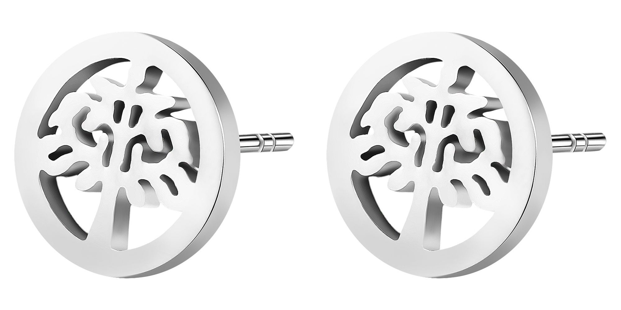 Adelia´s Paar Ohrhänger "Ohrringe – Ohrstecker Lebensbaum aus Edelstahl" Ideal als Geschenk – dezent und elegant