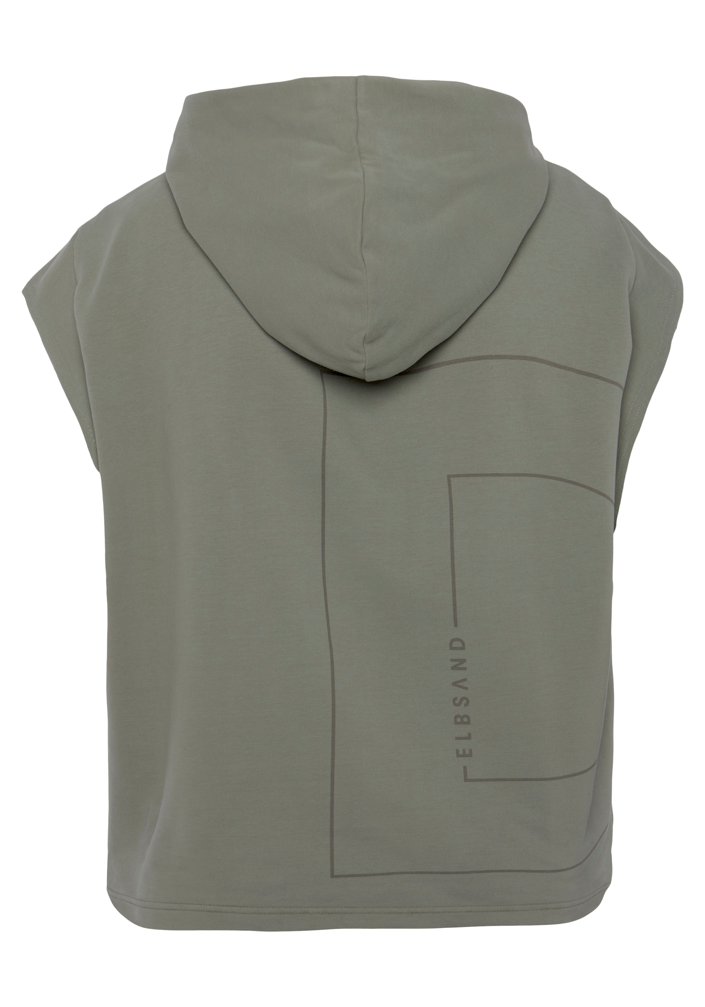 Sweat à Capuche Manches Courtes Elbsand Catia Khaki XL 6