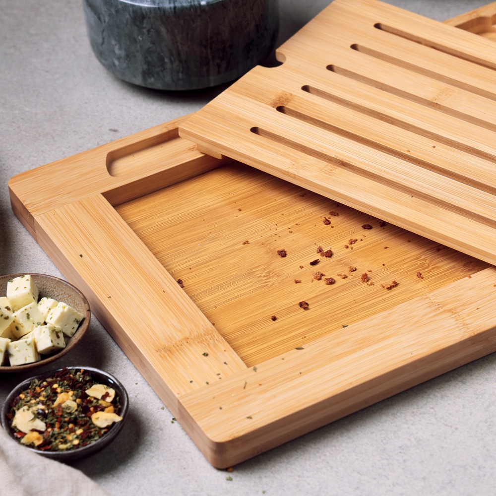 KESPER® Schneidebrett »Brot-Schneidebrett«, (Set, 2 St., Brett inklusive Messer), inkl. Brotmesser