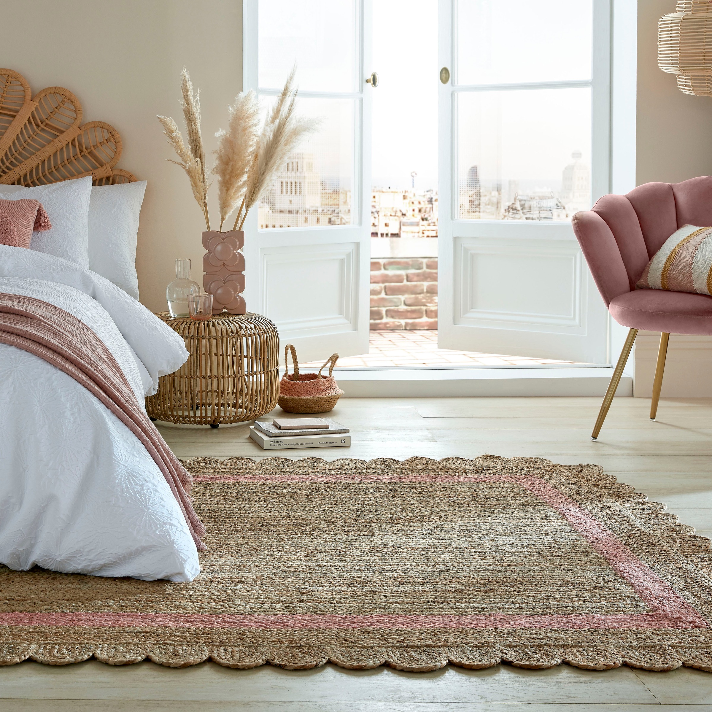 FLAIR RUGS Teppich "Grace aus Jute mit Muschelrandsaum" rechteckig 7 mm Höh günstig online kaufen