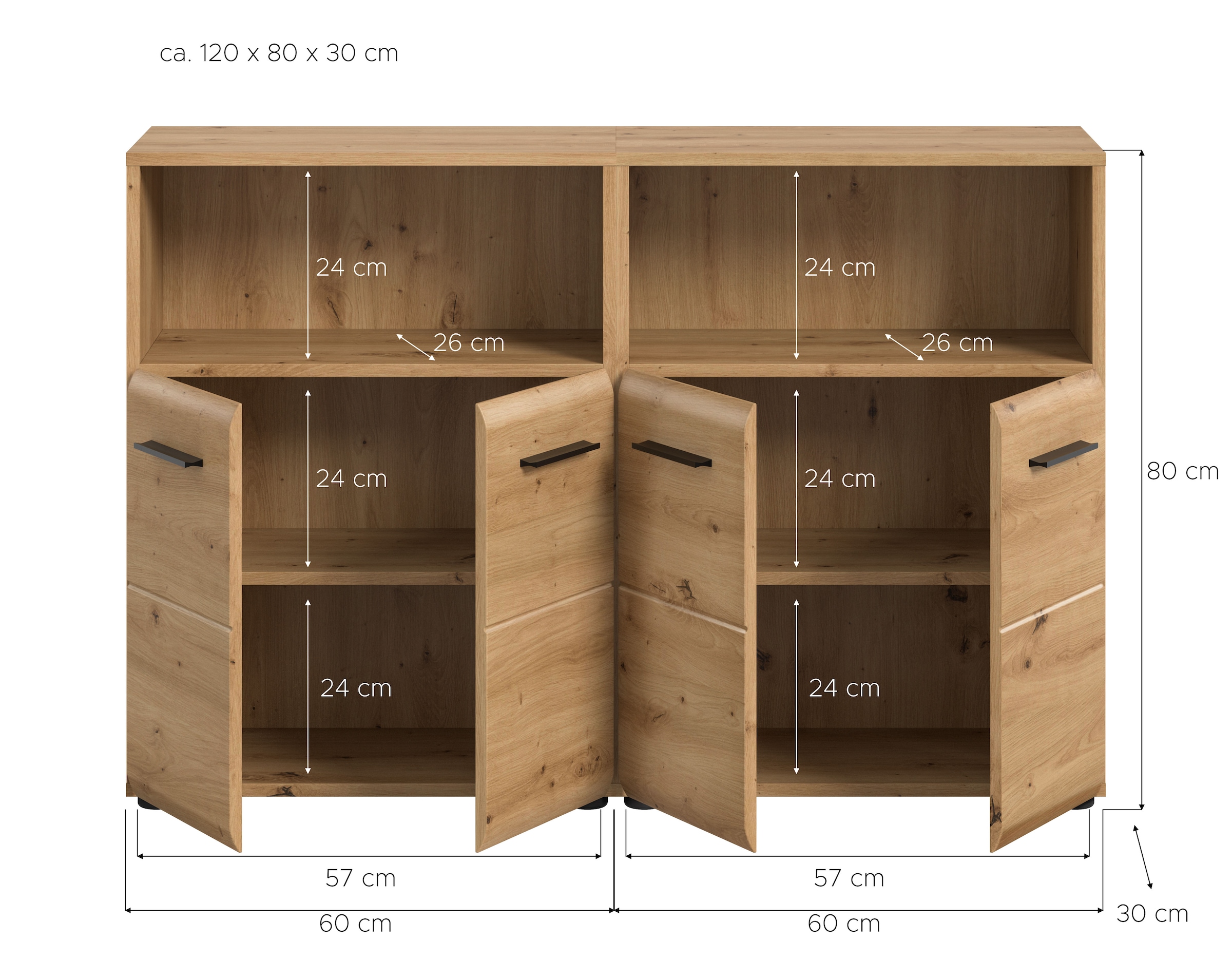 INOSIGN Badmöbel-Set »FLORENZ, TOPSELLER!, 2-teilige Badkombination, hochwertige MDF-Front«, (Set, 2 St., 2-teiliges Set bestehend aus: 2 Midischrank breit), Florenz, Badkombination 2-tlg., Artisan Oak NB,Standschrank breit, Bad