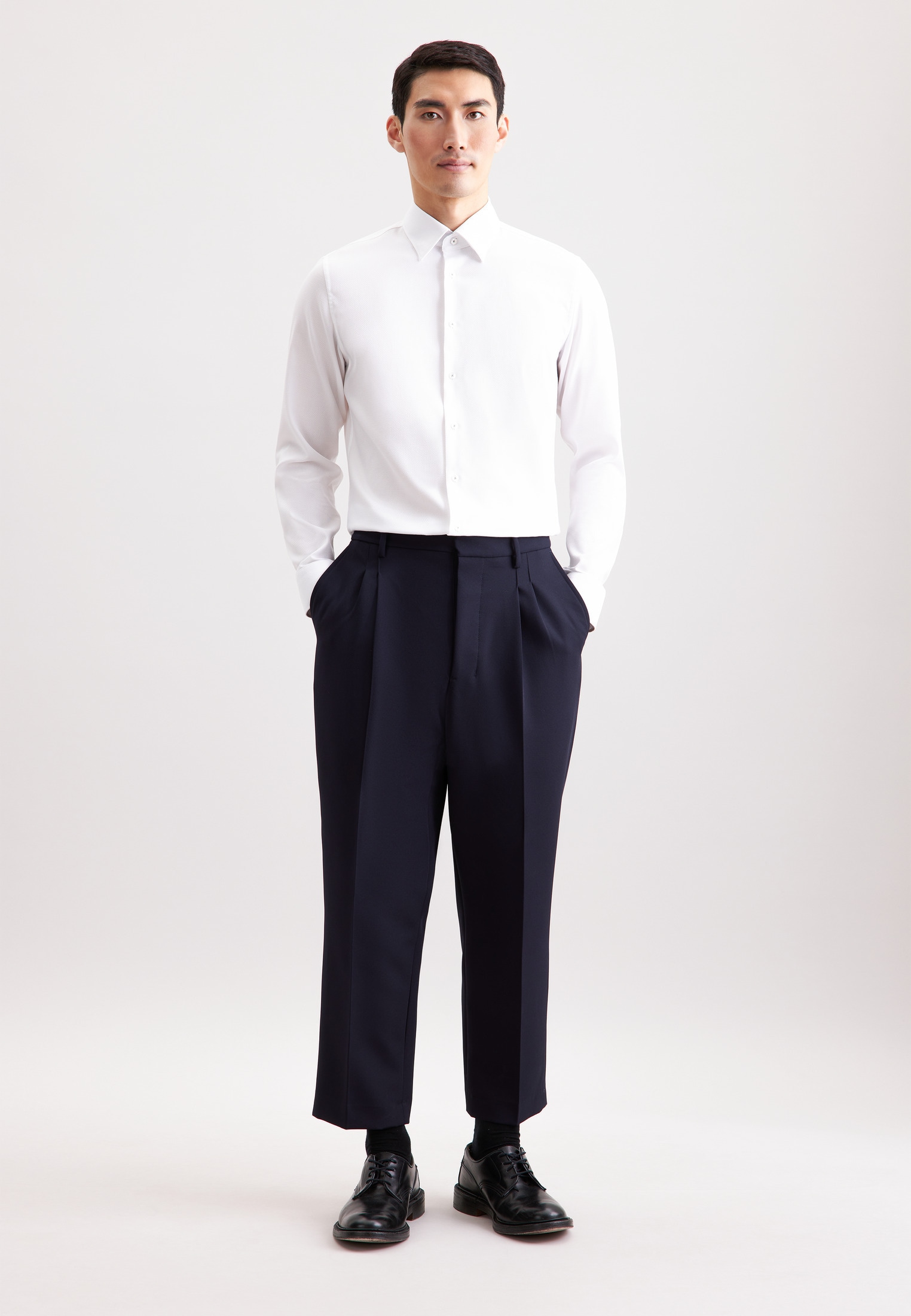 seidensticker Businesshemd »Schwarze Rose«, Slim 1/1 Covered-Button-Down-Kragen Struktur