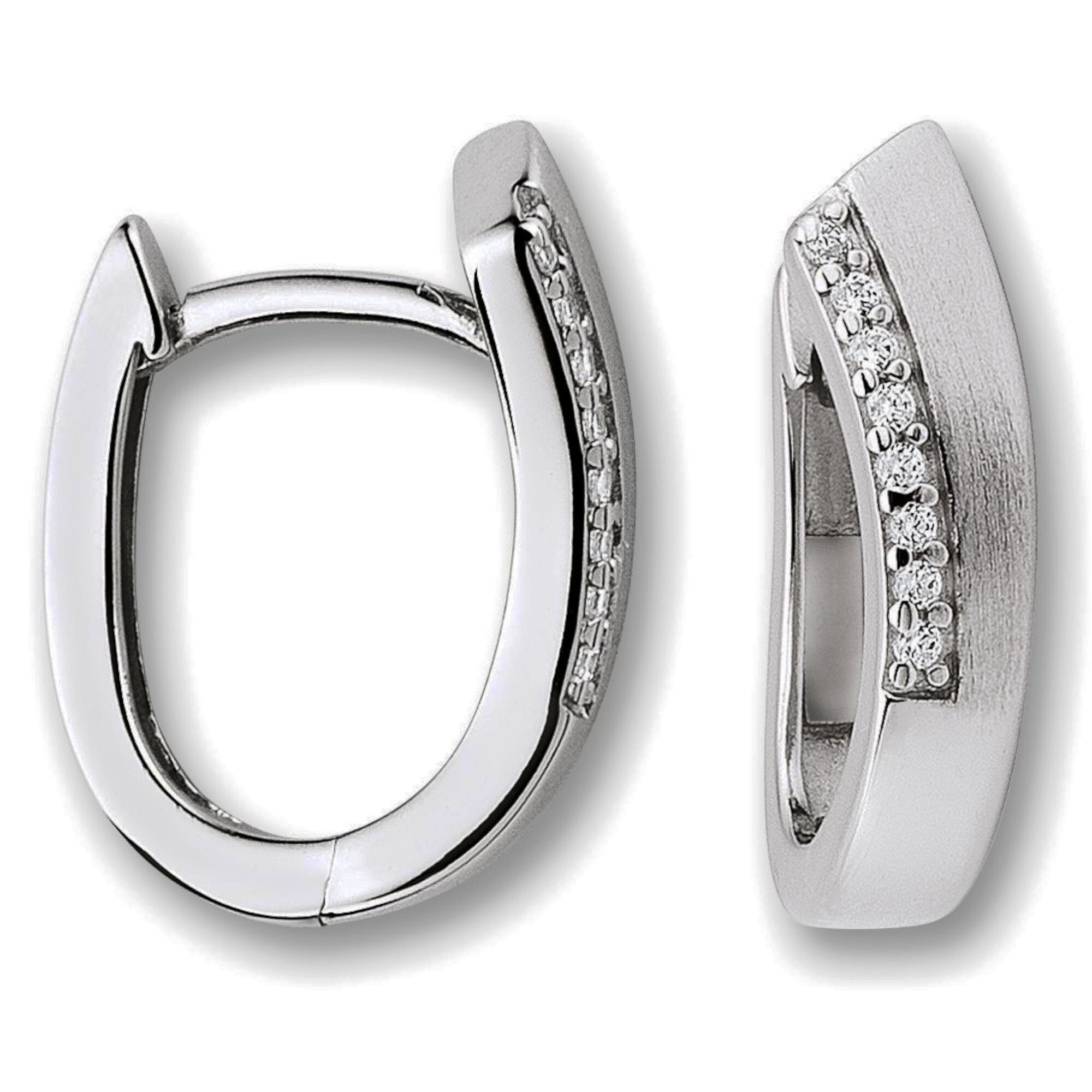 Paar Creolen ONE ELEMENT "Zirkonia Ohrringe Creolen aus 925 Silber", silber, Ohrringe, Damen, Damen,mit Zirkonia, Silber 925 (Sterlingsilber), Symbolische Note – harmonisch gestaltet mit Liebe zum Detail