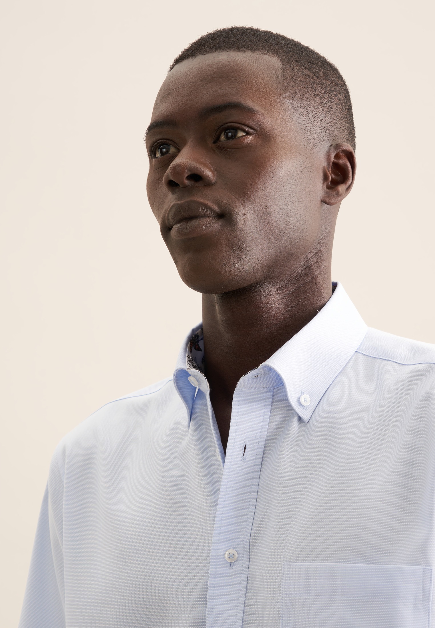 Thumbnail - seidensticker Businesshemd "Comfort" Comfort 1/2 Button-Down-Kragen Struktur