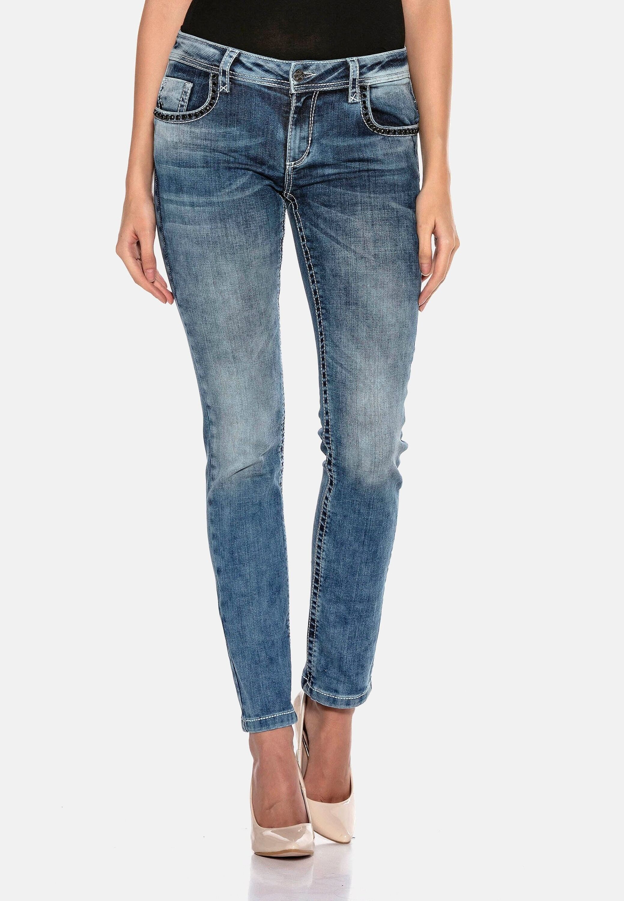 Cipo & Baxx Slim-fit-Jeans "Cipo & Baxx Jeans" mit Flügel Design, WD401