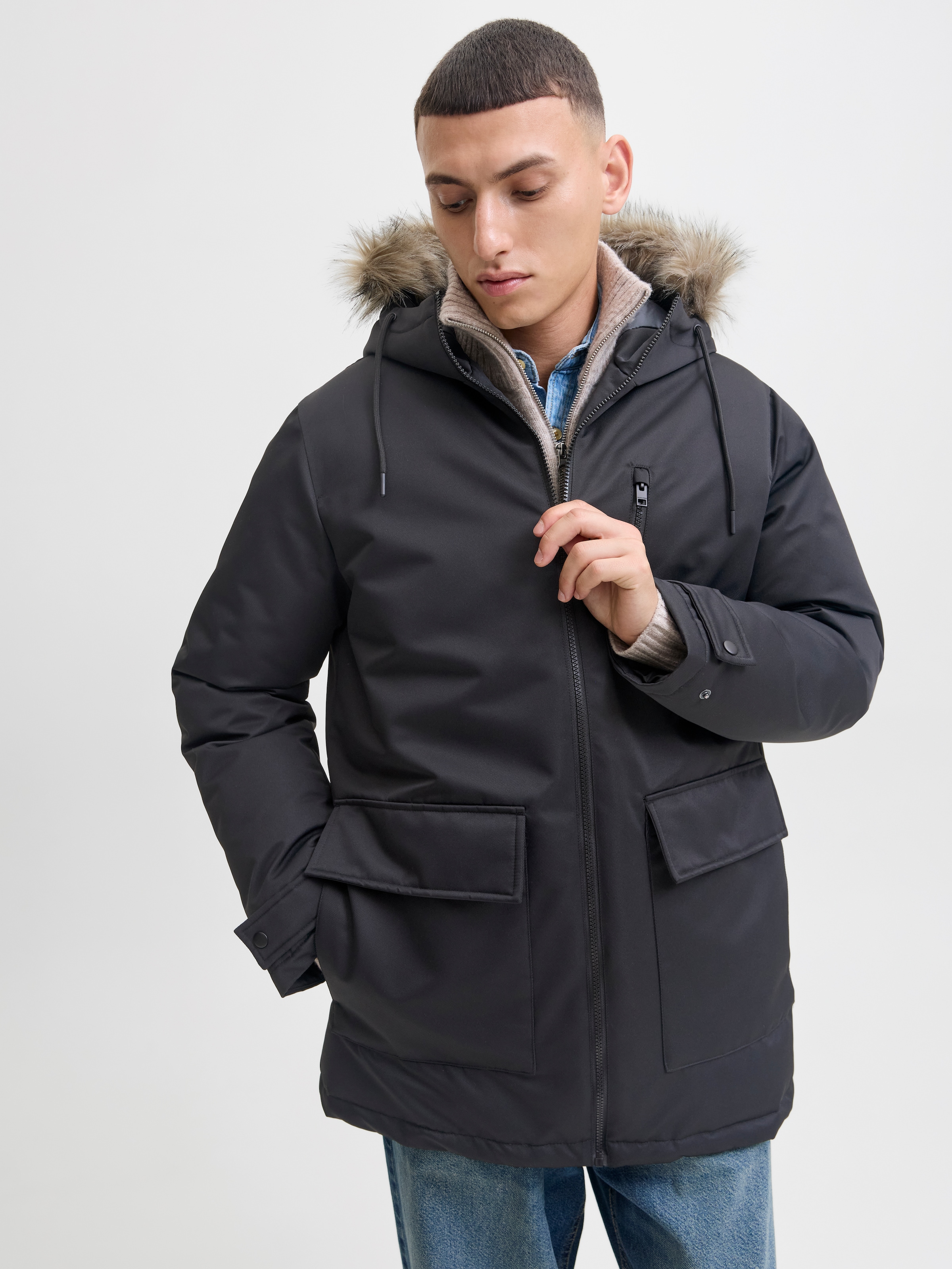 Jack & Jones Parka "JJCHARLIE DETACHABLE FAUX FUR PARKA" mit Kapuze günstig online kaufen