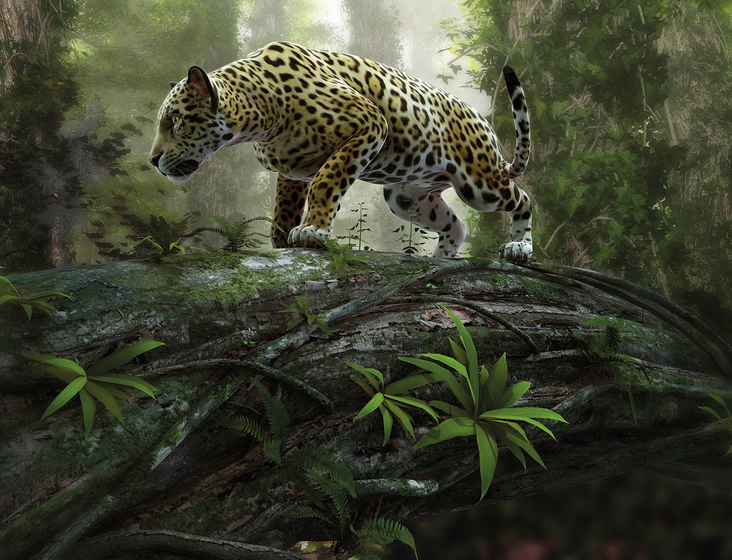 Papermoon Fototapete "Jaguar on the Prowl" glatt
