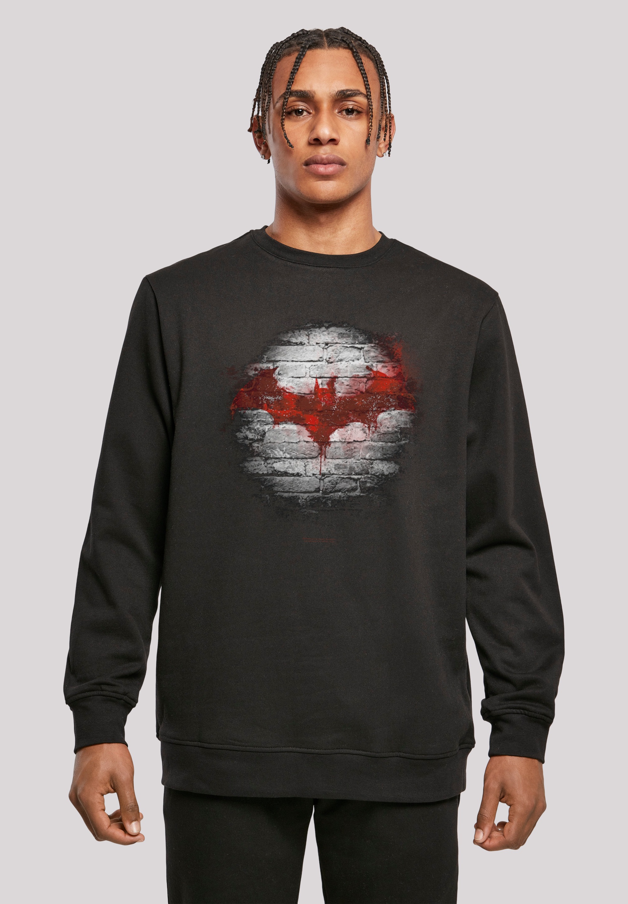 F4NT4STIC Rundhalspullover »F4NT4STIC Herren Batman Logo Wall with Basic Crewneck«, (1 tlg.)