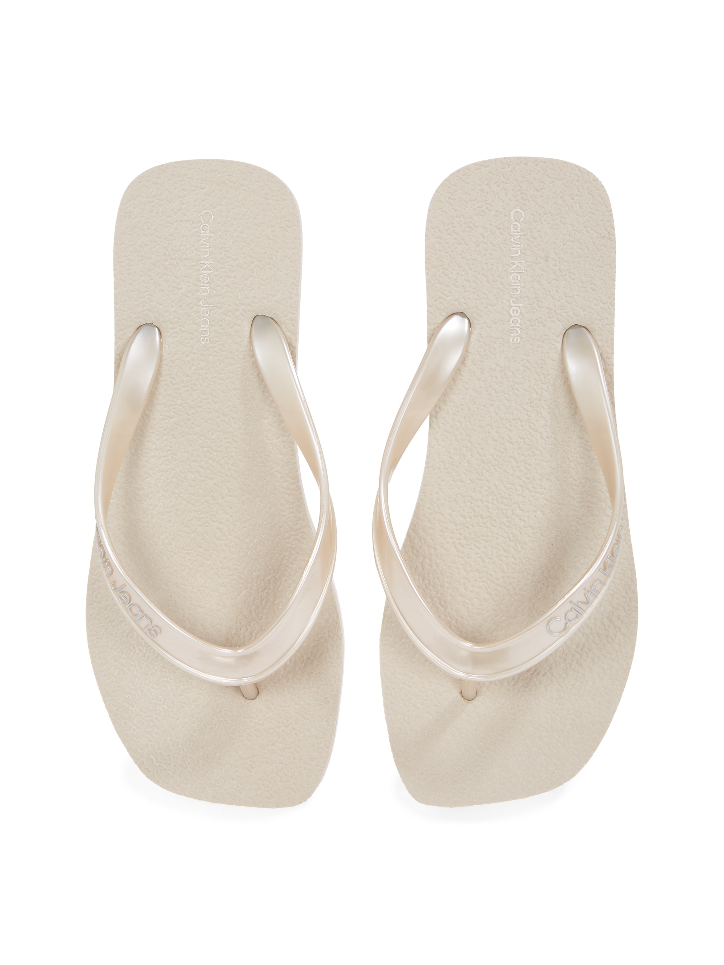 Calvin Klein Jeans Zehentrenner »THONG+ TPU METALLIC«, Sommerschuh, Badeschuh, Schlappen, Strandschuh mit Zehensteg