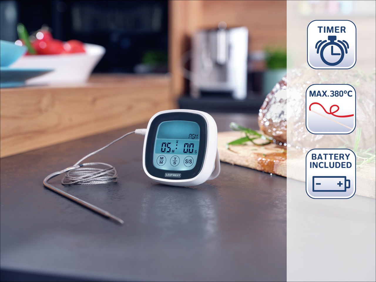 Leifheit Bratenthermometer mit Timerfunktion, digital günstig online kaufen