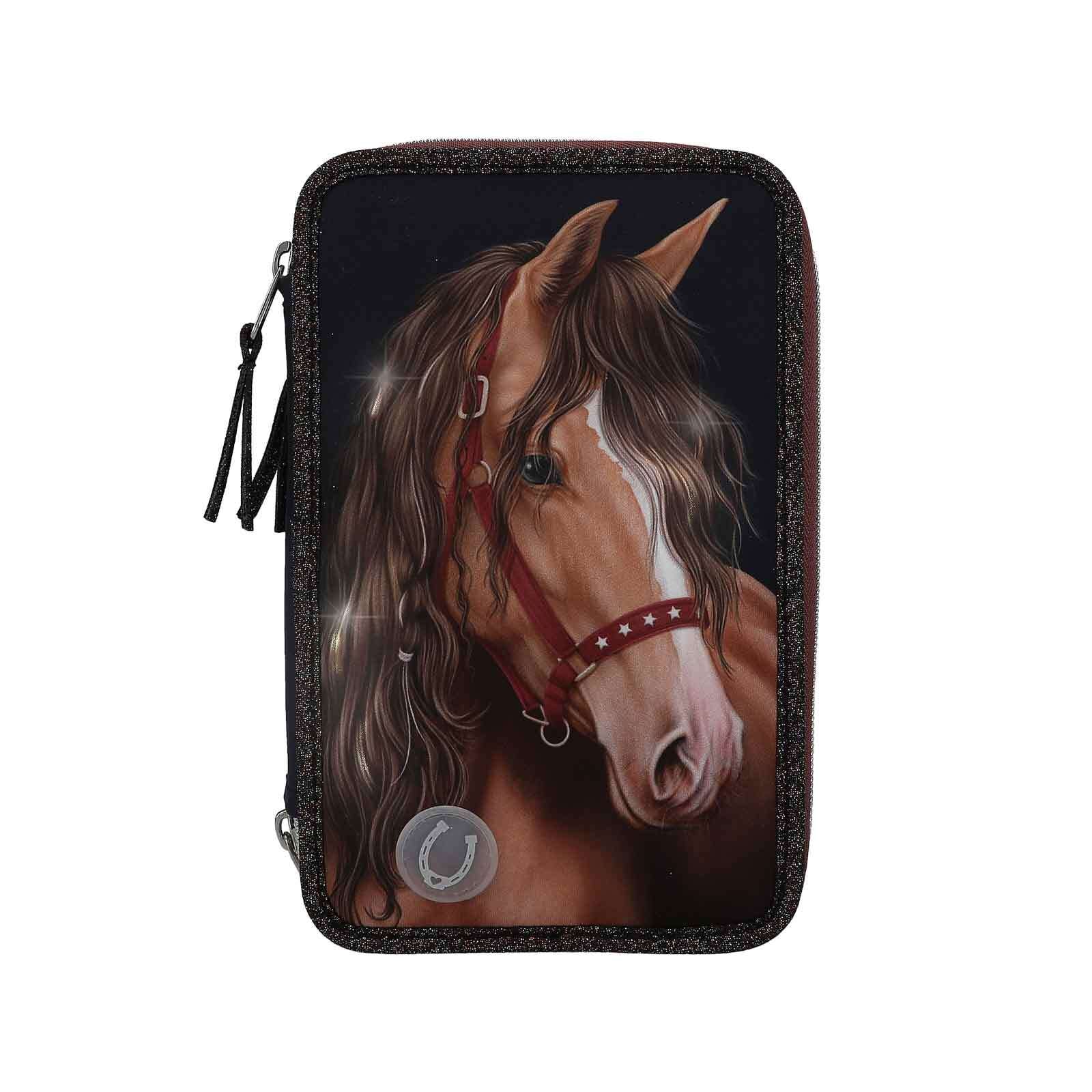 Depesche Buntstift »3-Fach Federtasche Fantasy Horse Miss Melody 20 x 13 x 7,5 cm schwarz-braun«