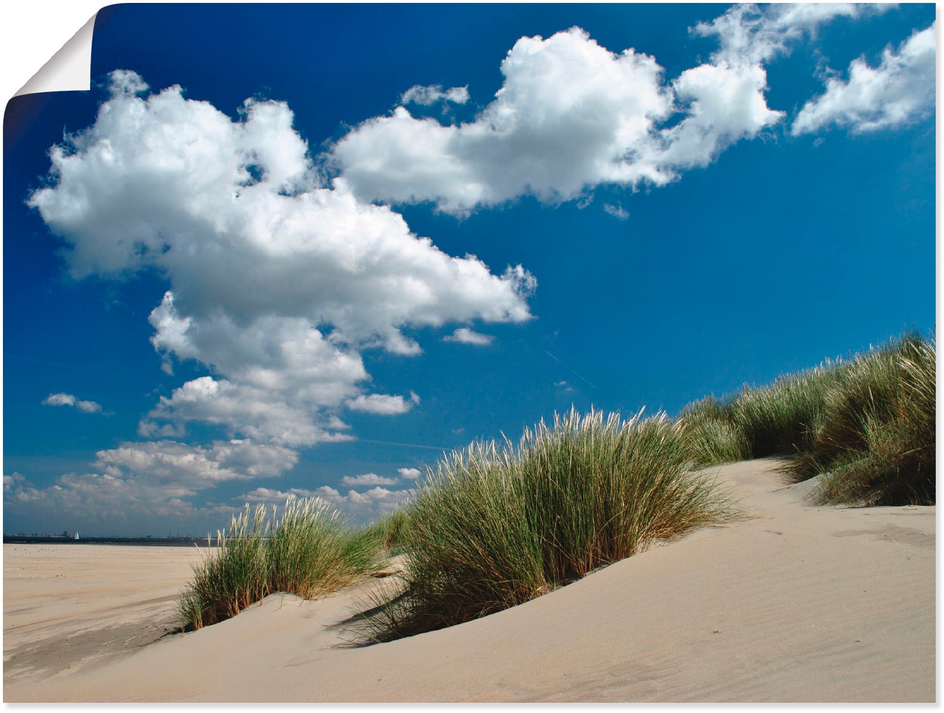 Black Friday Artland Wandbild »Himmel, Dünen und Meer«, Strand, (1 St.),  als Leinwandbild, Wandaufkleber oder Poster in versch. Größen | BAUR