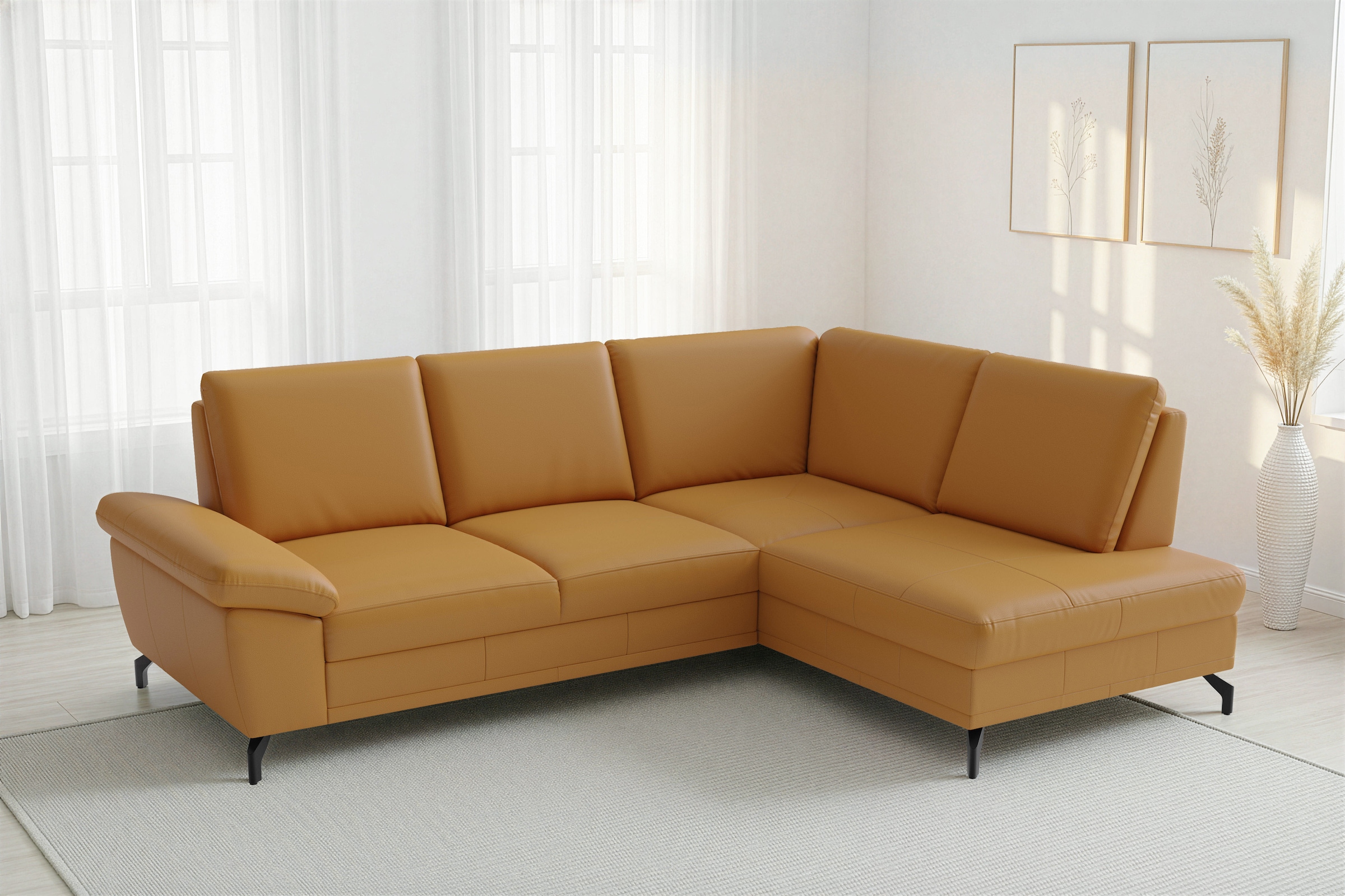 sit&more Ecksofa "Chelsea L-Form, B: 249 cm, Armteil- & Sitztiefenverstellung, Leder" optional mit Schlaffunktion und Bettkasten
