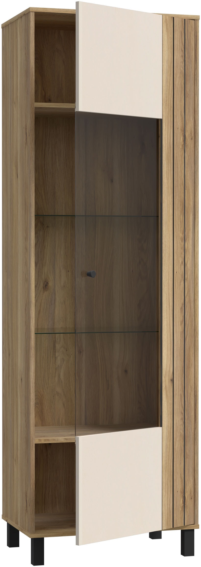 FORTE Vitrine »Killarney«, Vitrine, Glastüre, Metallgriffe, zweifarbig