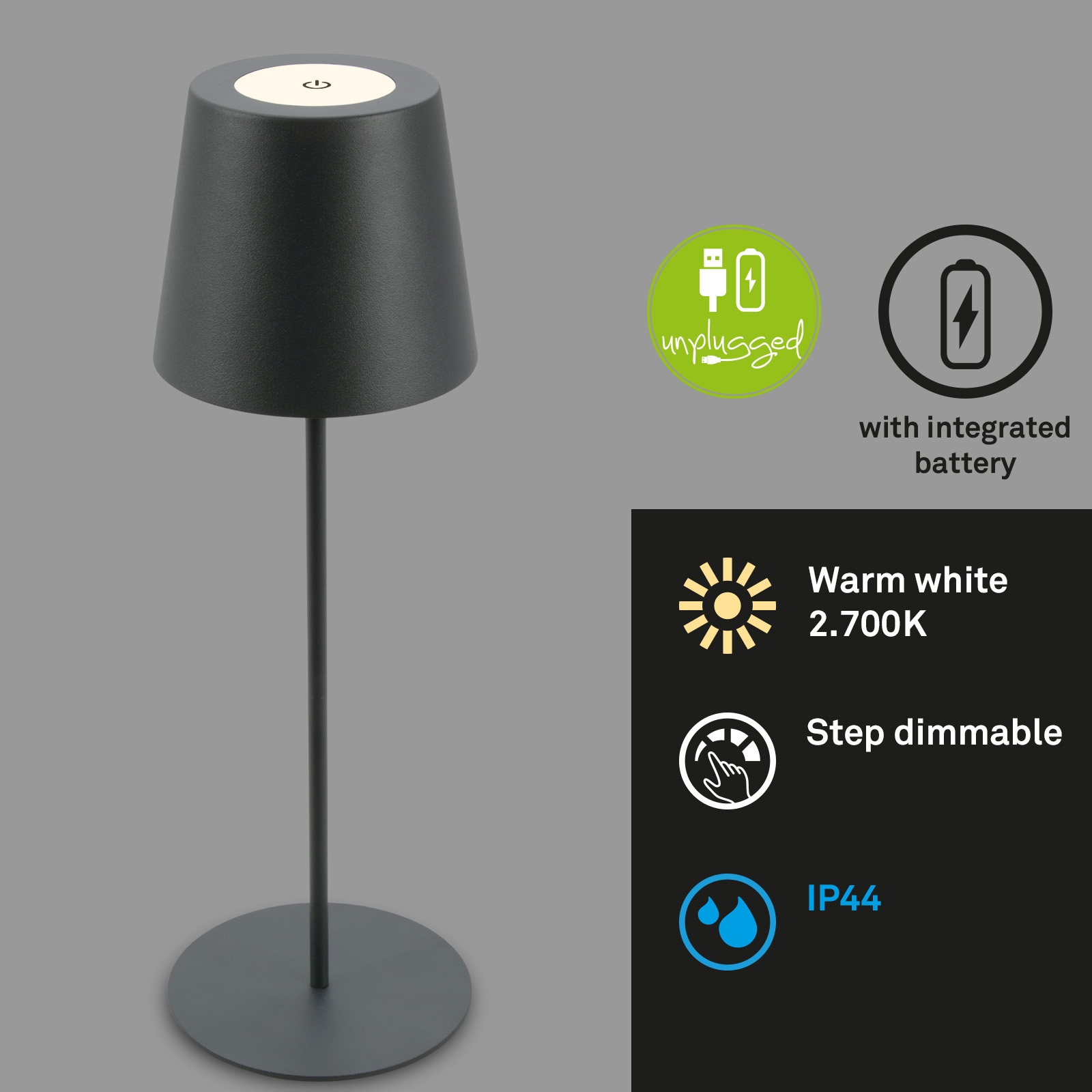 Briloner Leuchten LED Außen-Tischleuchte »Coloris«, Leuchtmittel LED-Modul | LED fest integriert