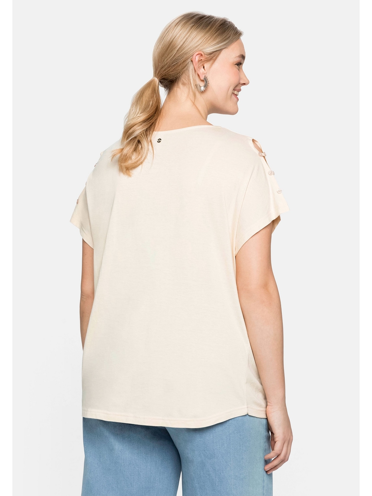Sheego T-Shirt »Große BAUR mit kaufen leichter offener Größen«, A-Linie für Schulterpartie, in 