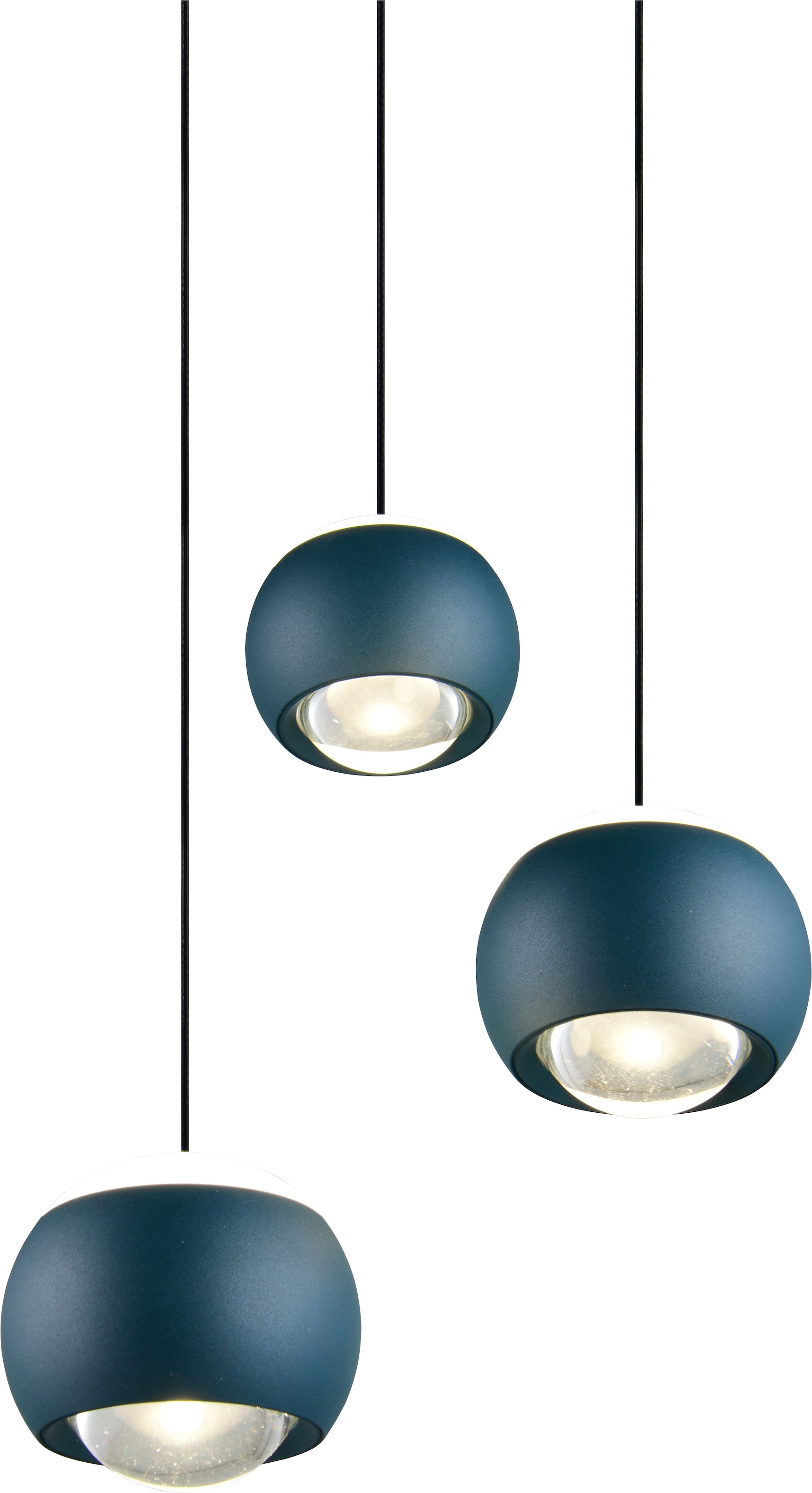 Musterring LED Pendelleuchte »CANNON, 3-flammige LED Hängelampe 5W 500Lumen 2300-4000K CCT« LED-Board 1 Stk. Farbwechsler | warmweiß - kaltweiß mit Fernbedienung, stufenlos höhenverstellbar max 195cm dimmbar Memory