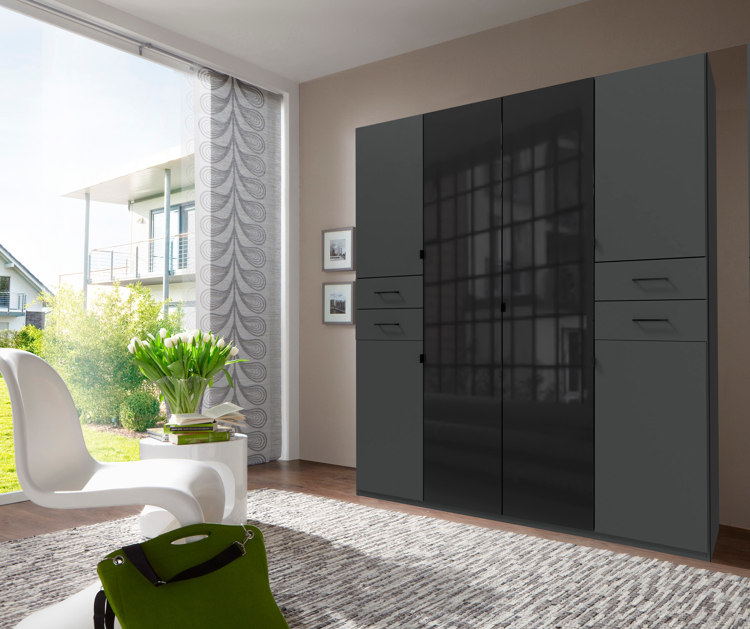 Wimex Drehtürenschrank "Danzig", mit Schubladen auf bequemer Höhe, mit Glas günstig online kaufen