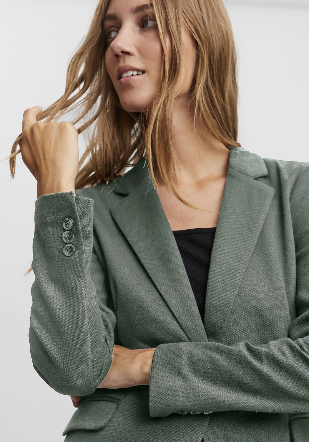 Vero Moda Jerseyblazer »VMJULIANE, figurbetonter Schnitt, 1-Knopf Verschluss« ungefüttert
