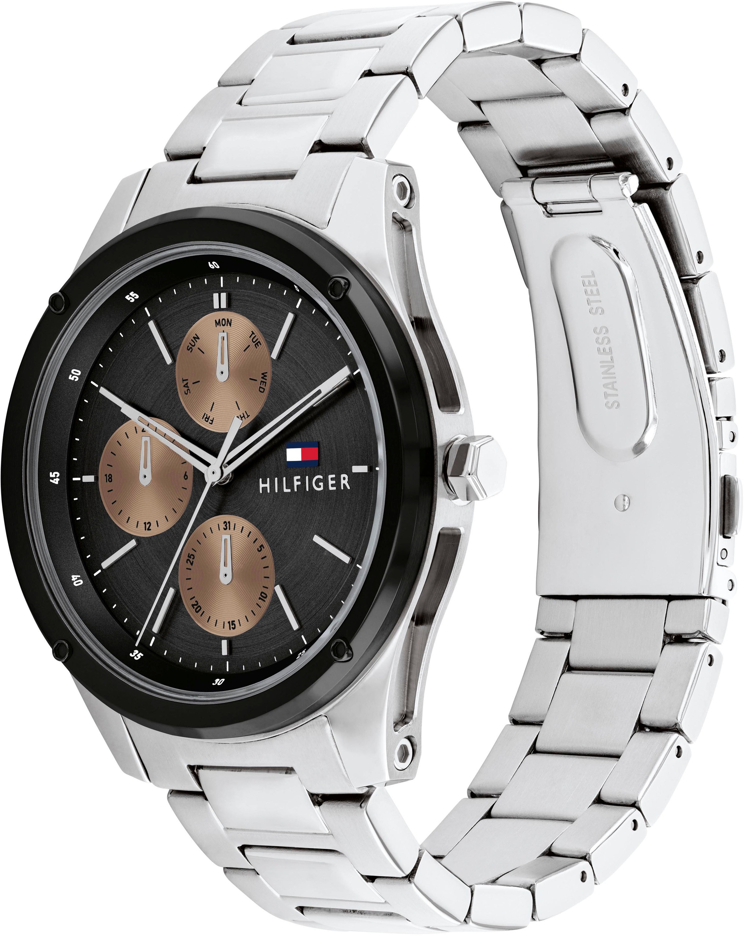 Tommy Hilfiger Multifunktionsuhr »CASUAL«, Quarzuhr, Armbanduhr, Herrenuhr, Datum, Edelstahlarmband
