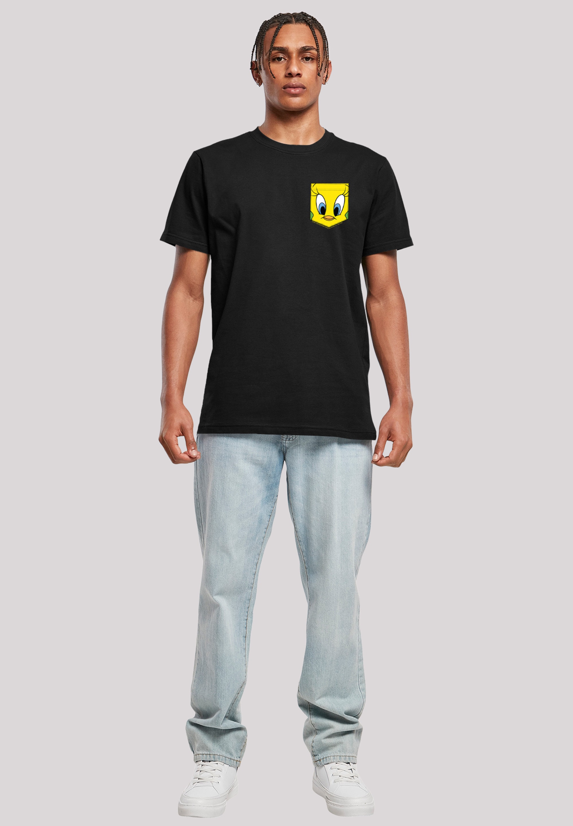 F4NT4STIC T-Shirt »Looney Tunes Tweety Pie Faux Pocket«, Print