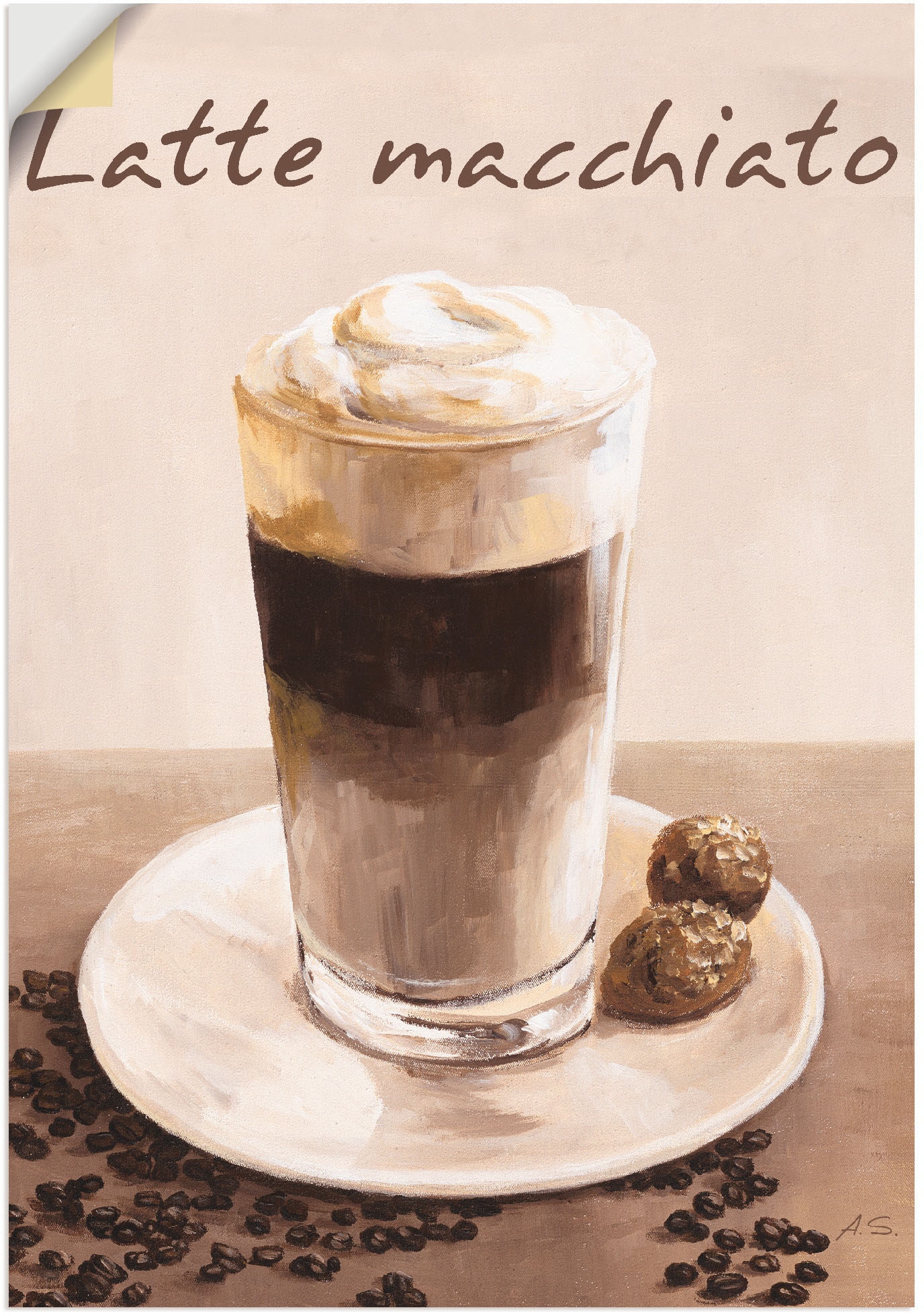 Artland Wandbild "Latte Macchiato - Kaffee", Kaffee Bilder, (1 St.), als Po günstig online kaufen