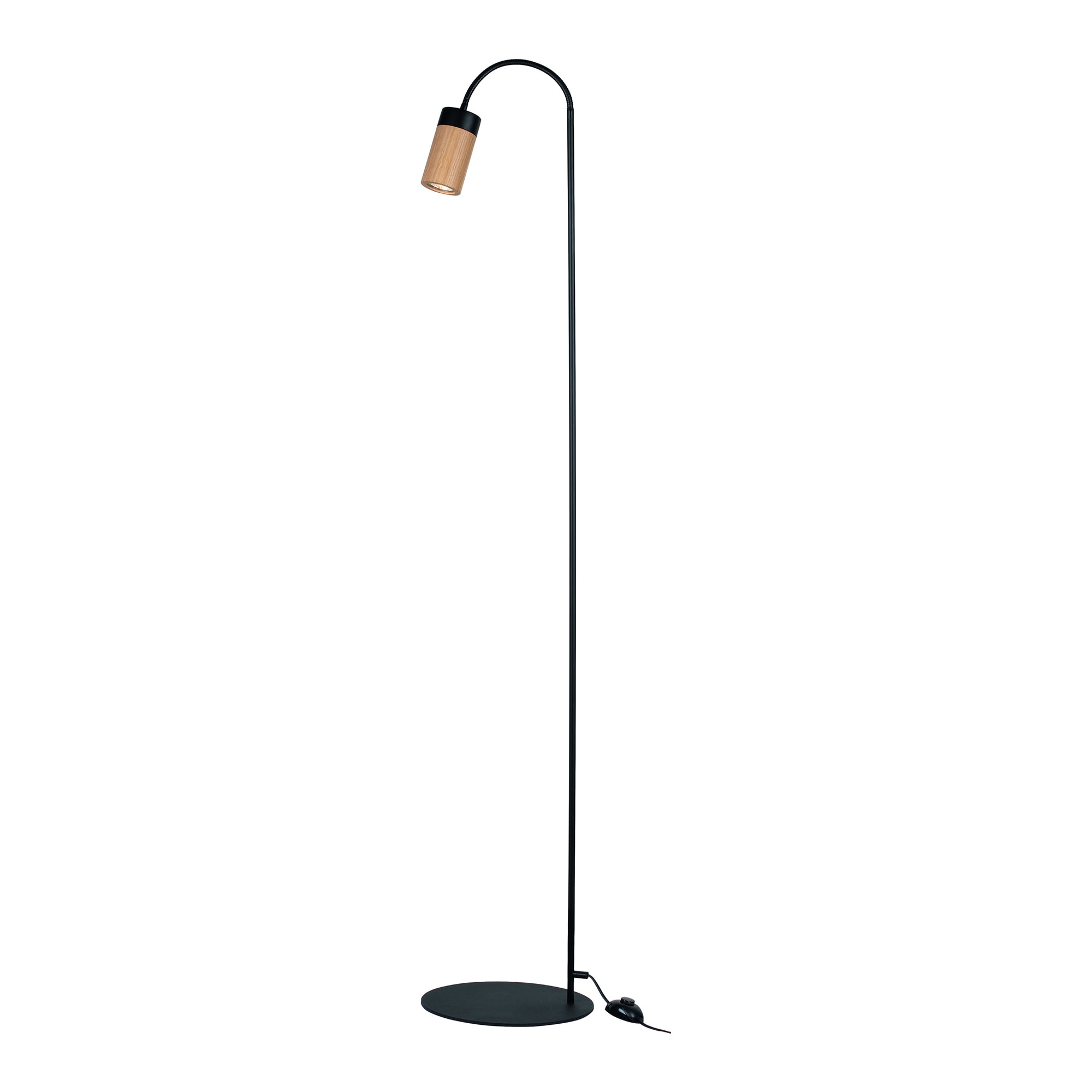 BRITOP LIGHTING Stehlampe »ANNICK«, 1 flammig, Leuchtmittel GU10 | LED wechselbar, Flexibeler Arm, LED-Leuchtmittel inkl., edles Eichenholz und Metall