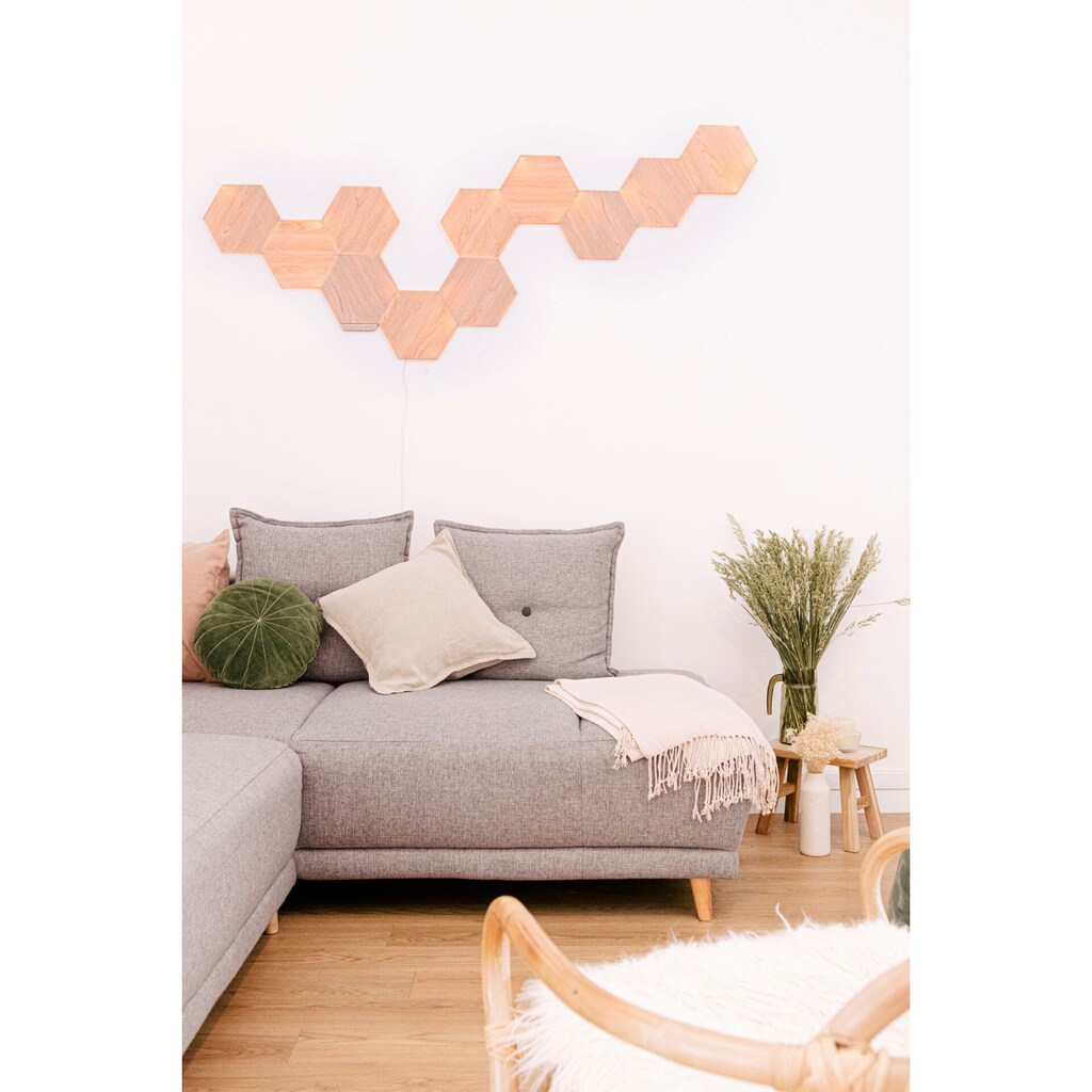 nanoleaf Dekolicht »Elements Wood Look«, Smarte Technologie und elegante Beleuchtung