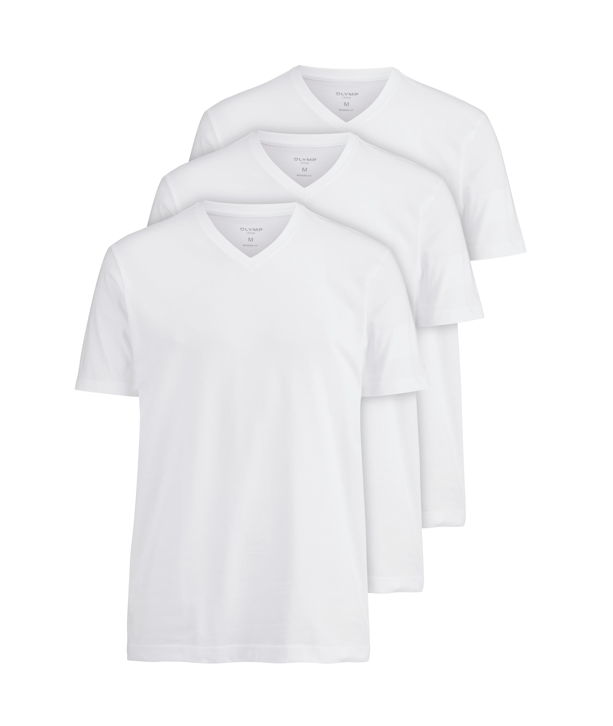 OLYMP T-Shirt Packung, 3er, 3 Stk. tlg. V-Ausschnitt, modern fit, reine Bau günstig online kaufen