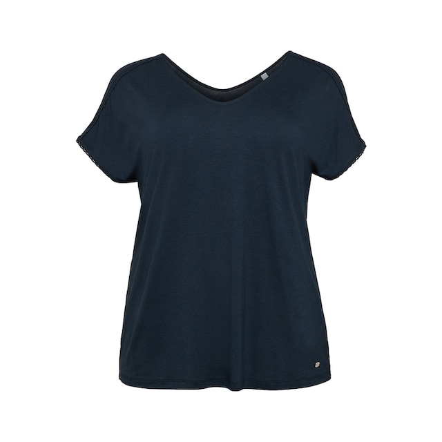 Sheego T-Shirt »Große Größen«, mit Spitze an Ärmeln und Schulternaht online  bestellen | BAUR