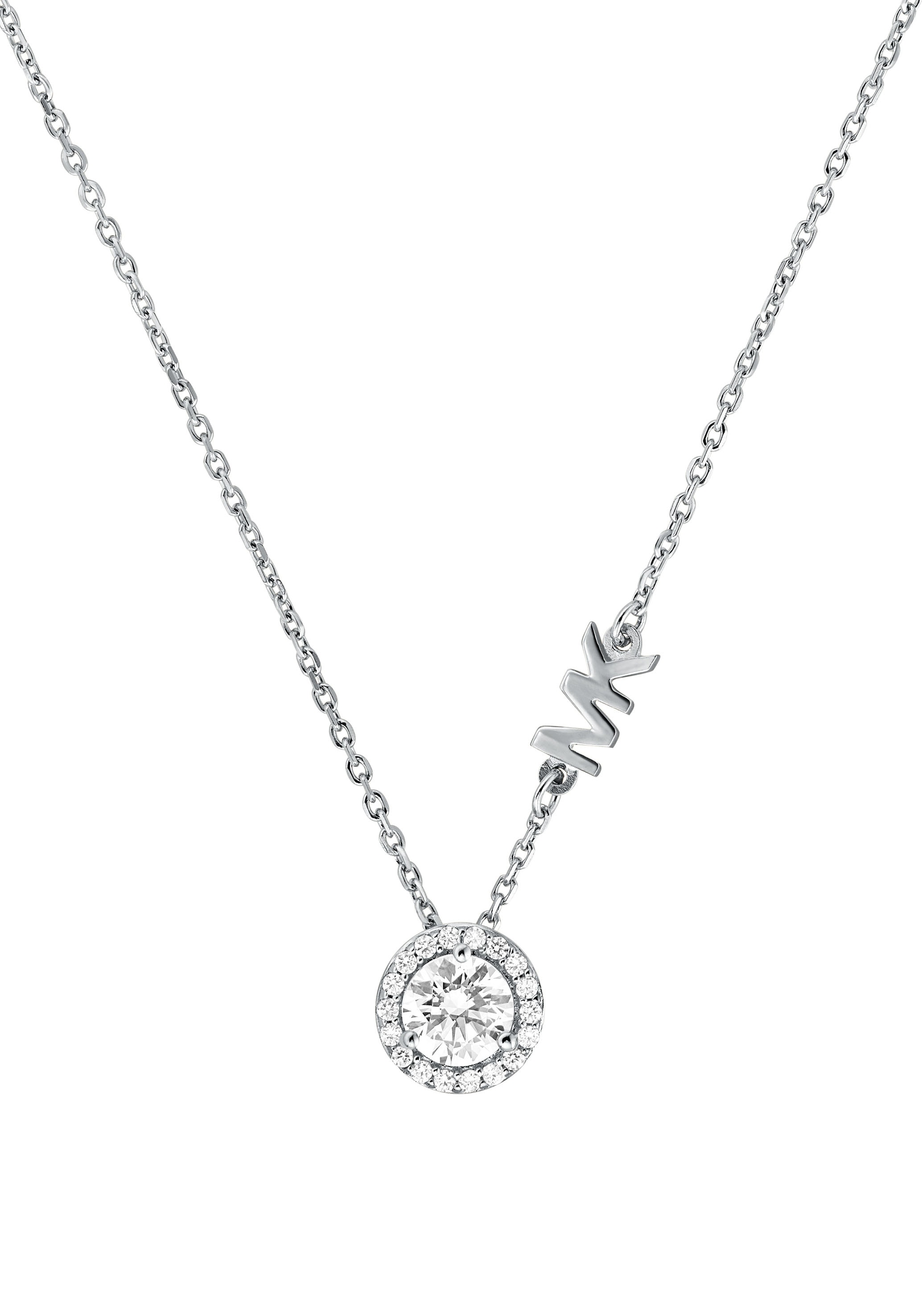 Kette mit Anhänger MICHAEL KORS "Schmuck Geschenk Silber 925 Halsschmuck PREMIUM", silber (silberfarben, kristallweiß), Halsketten, Damen, Silber 925 (Sterlingsilber), mit Zirkonia (synth.) 2