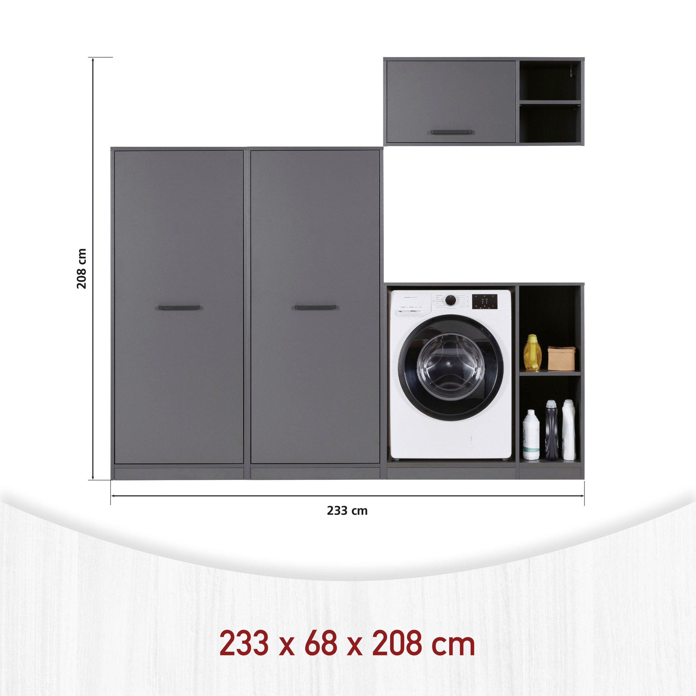 Inter Link Mehrzweckschrank-Set »Norela, Modulares Waschmaschinen-Set mit Hochschrank & Stauraum« 4 Stk. tlg.