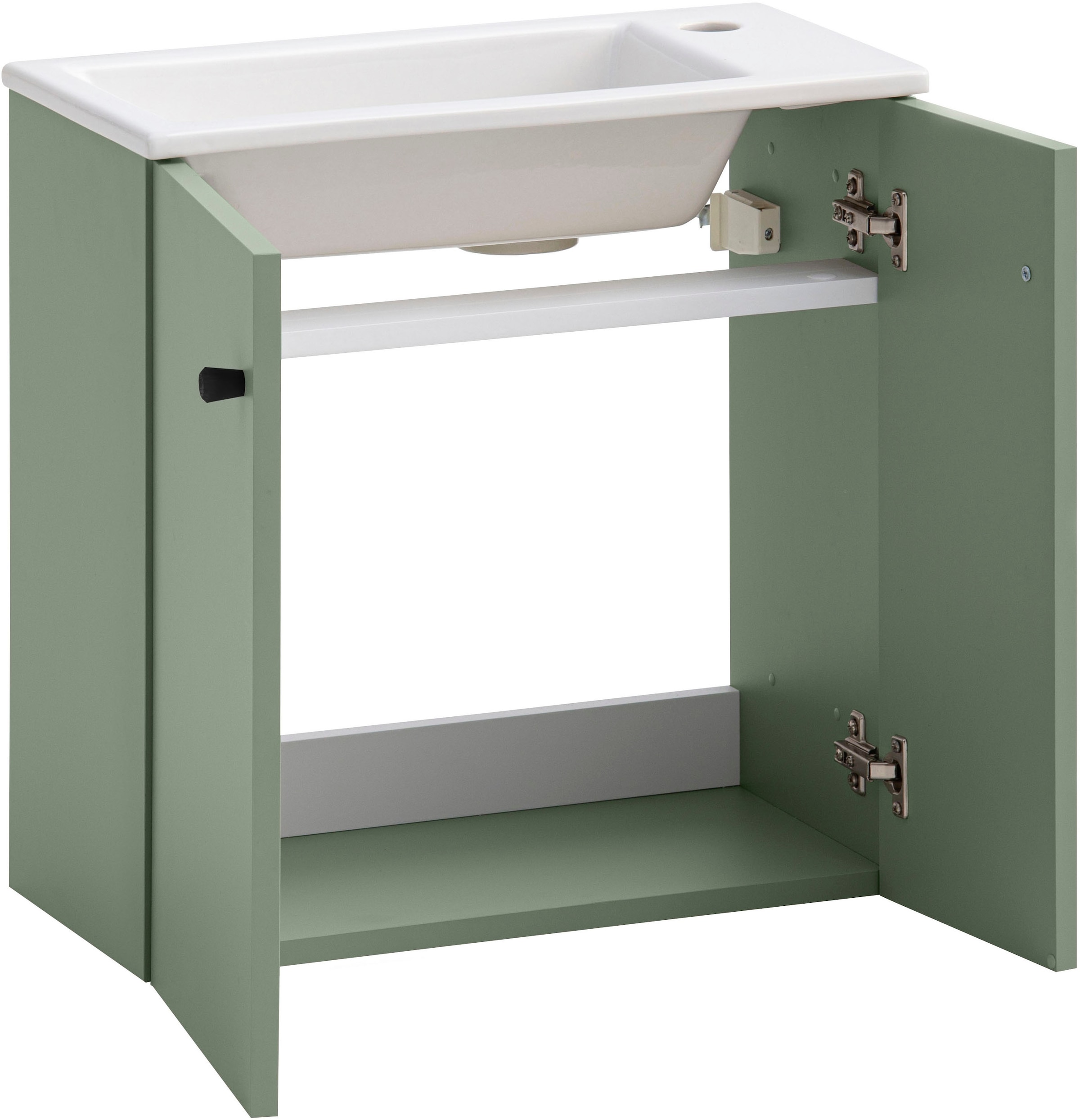 Schildmeyer Waschtisch »EBBA, 2 Türen, hängende Montage, Breite 50 cm, MADE IN GERMANY« 1 Stk. tlg. Waschbecken aus Keramik in weiß glanz, Made in Germany