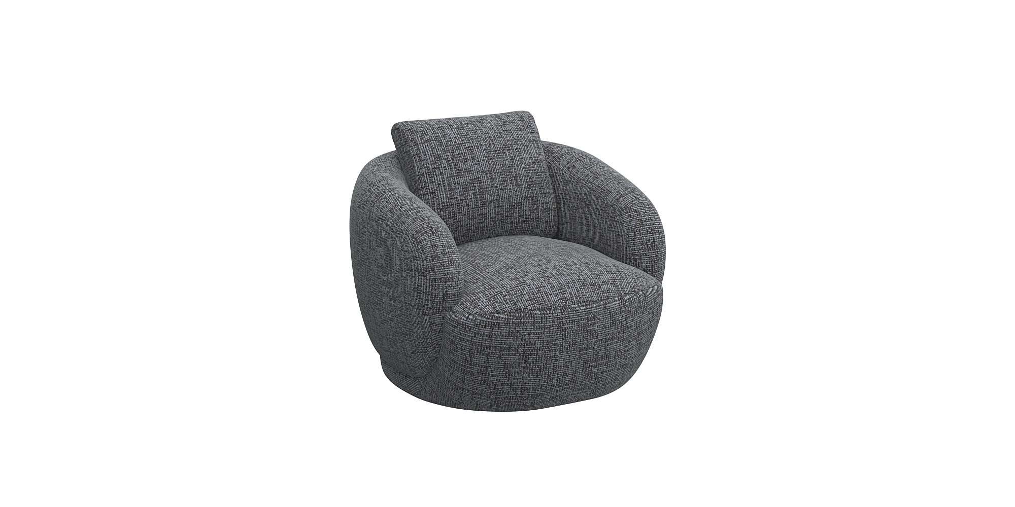 FLEXLUX Sessel »Torino, rund, drehbar, Einzelsofa, Polstersessel,«, Modernes, organisches Sessel-Design, Kaltschaum, Wellenunterfederung