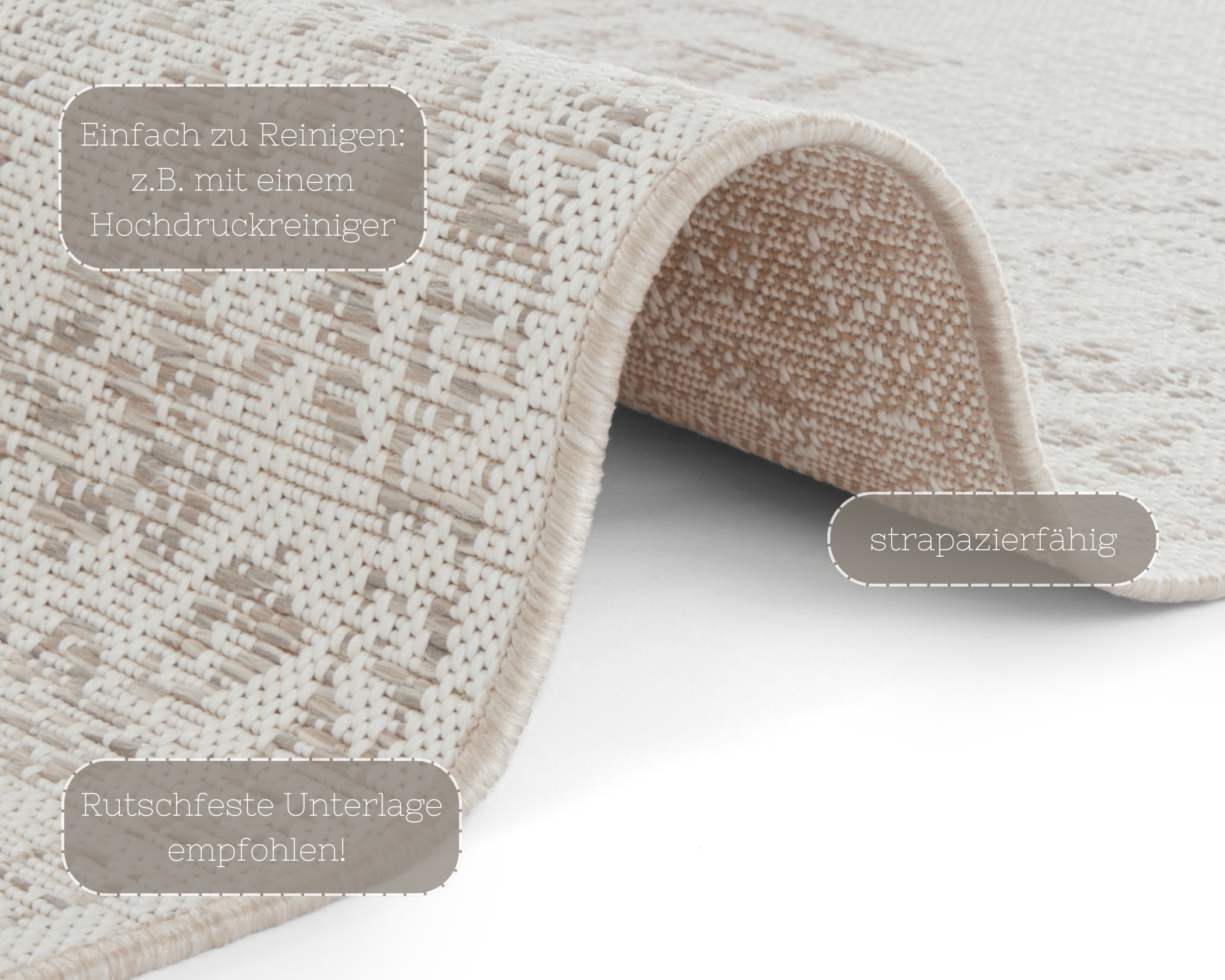 NORTHRUGS Teppich »Tilos«, rechteckig, 8 mm Höhe, In- & Outdoor, Kurzflor, Orientalisch, Vintage, Wohnzimmer, Garten