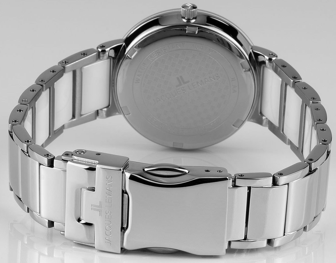 Jacques Lemans Keramikuhr »Monaco, 42-7B«, Quarzuhr, Armbanduhr, Damenuhr, gehärtetes Crystexglas