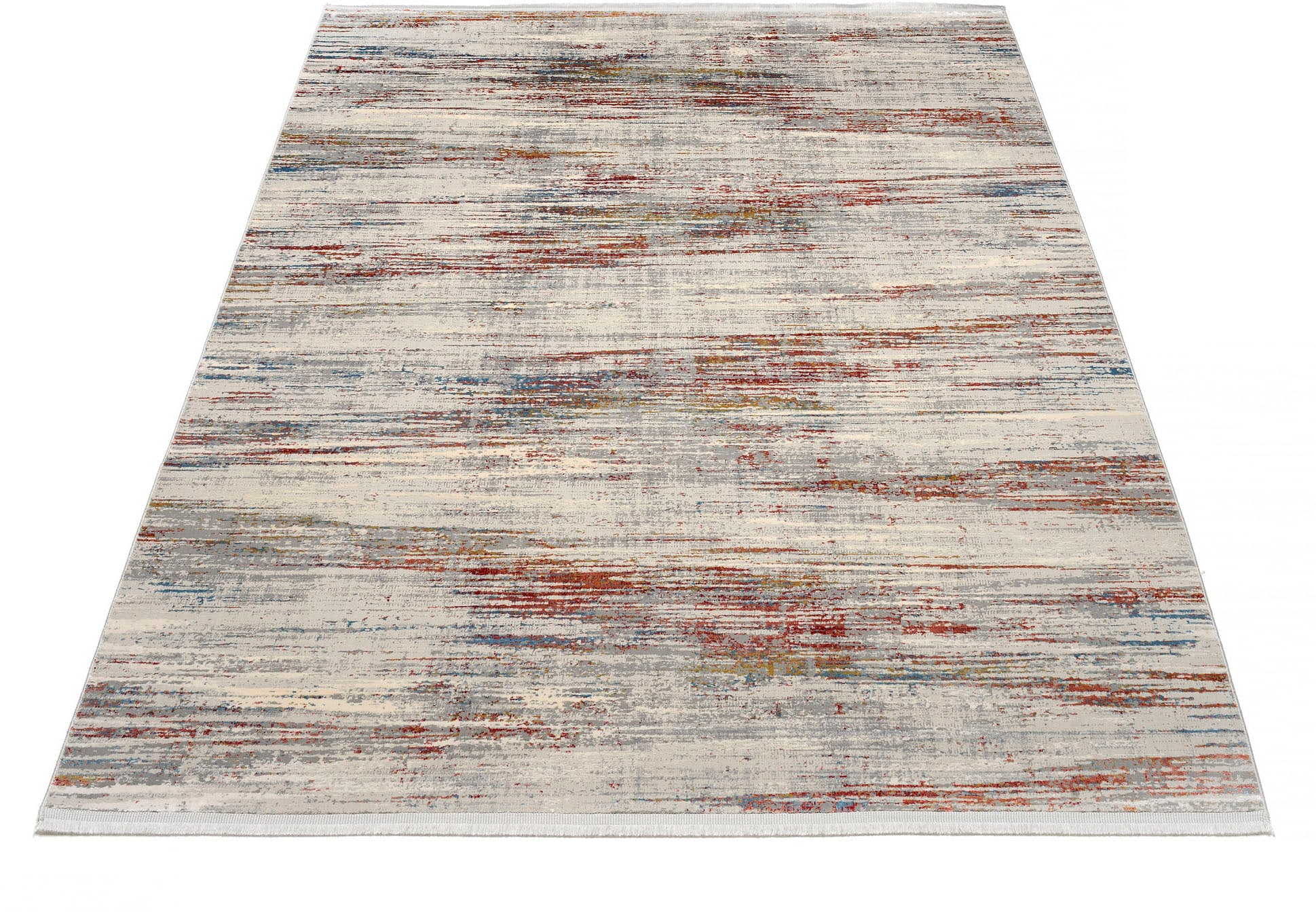 Teppich OCI DIE TEPPICHMARKE "ELEMENTS GRAPHIC", bunt (multi), B:140cm H:8mm L:200cm, Polyester, Viskose, Teppiche, Teppich, Kurzflor, dezenter Glanz, Viskose, Wohnzimmer
