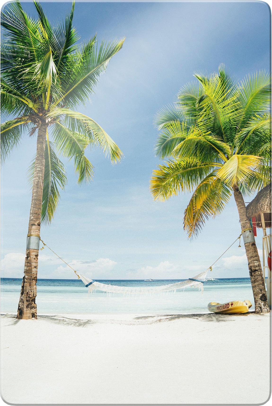 Glasbild »Hammock in Paradise«, Glasposter modern