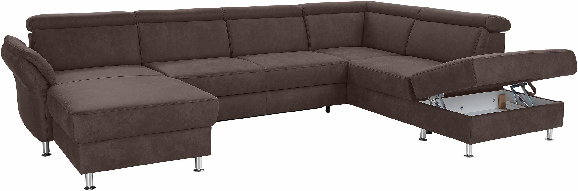 sit&more Wohnlandschaft »Avignon U-Form«, wahlweise mit Bettfunktion und Stauraum, inklusive Kopfteilverstellung