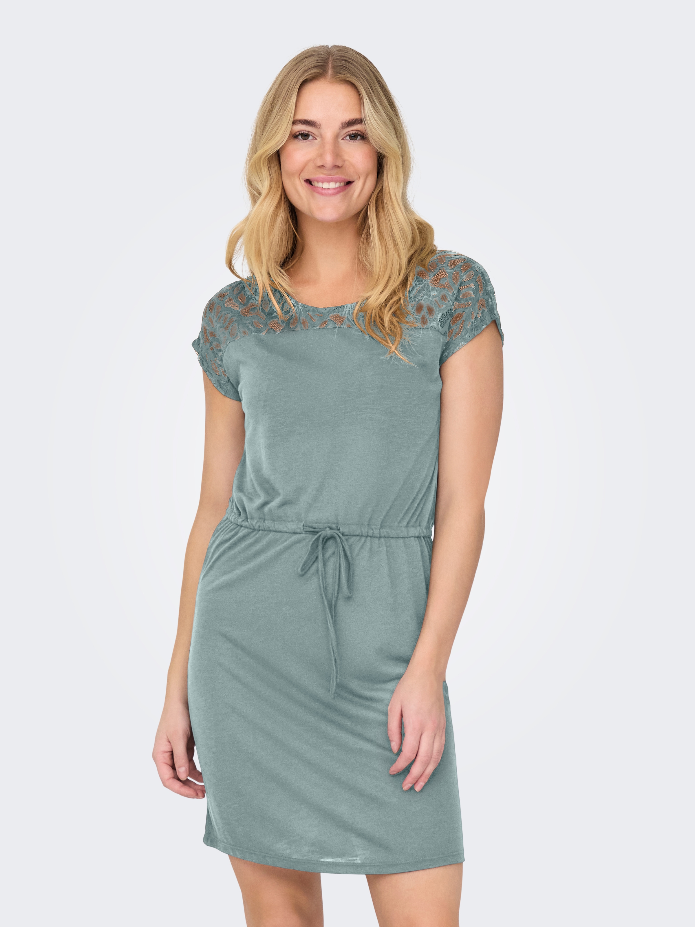 ONLY Spitzenkleid "ONLSINDY LIFE S/S O-NECK MIX DRESS JRS", Sommerkleid günstig online kaufen