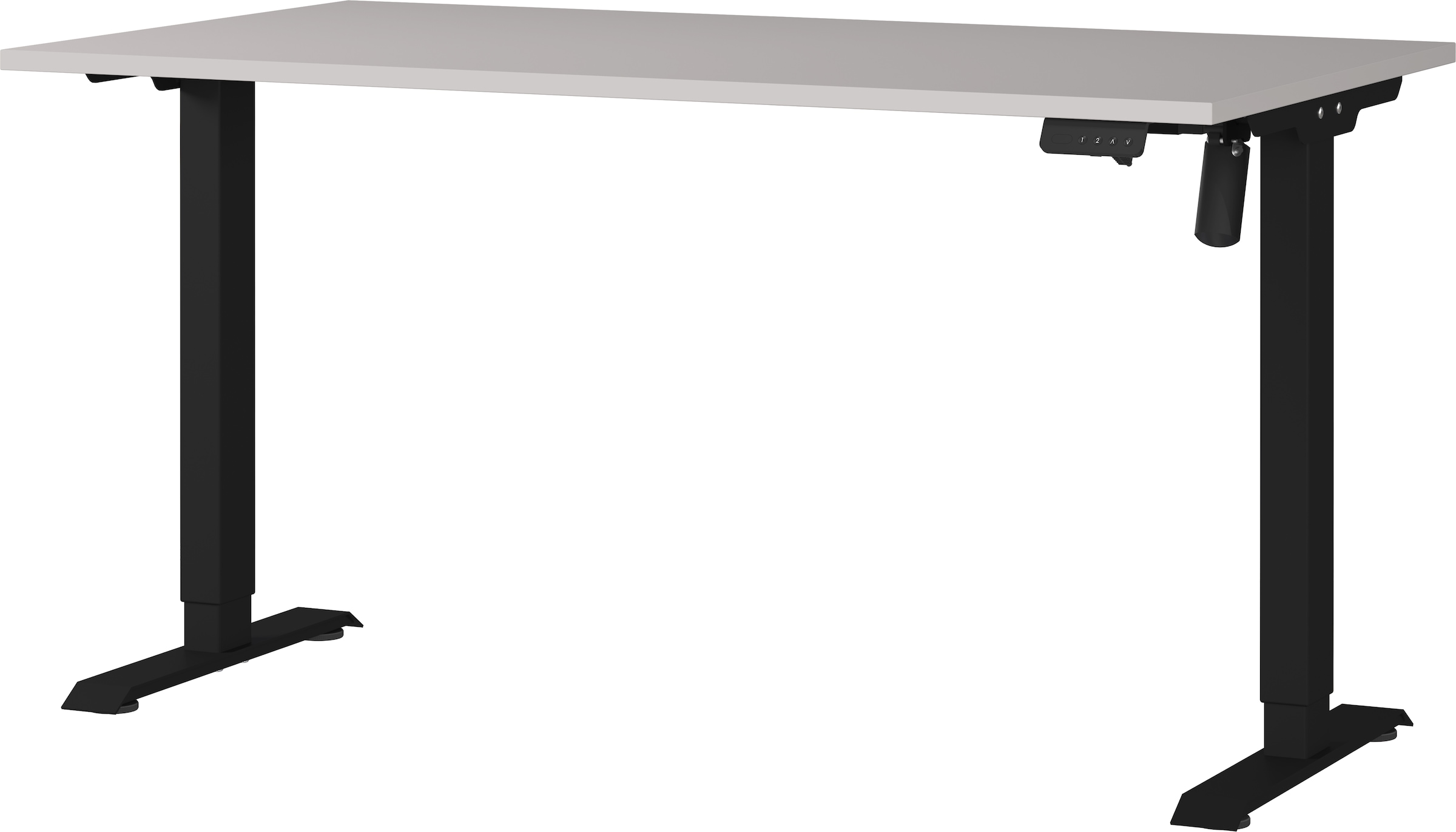 Schreibtisch GERMANIA "Boras", beige (kaschmir, schwarz, schwarz, kaschmir), B:140cm H:120cm T:80cm, Tische, Schreibtisch, Breite 120/140/160/180 cm,